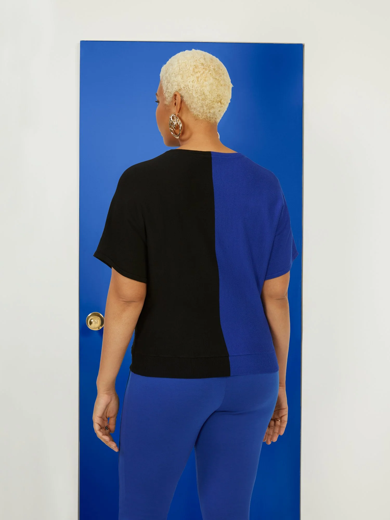 Colorblock Dolman-Sleeve Sweater - Image 3