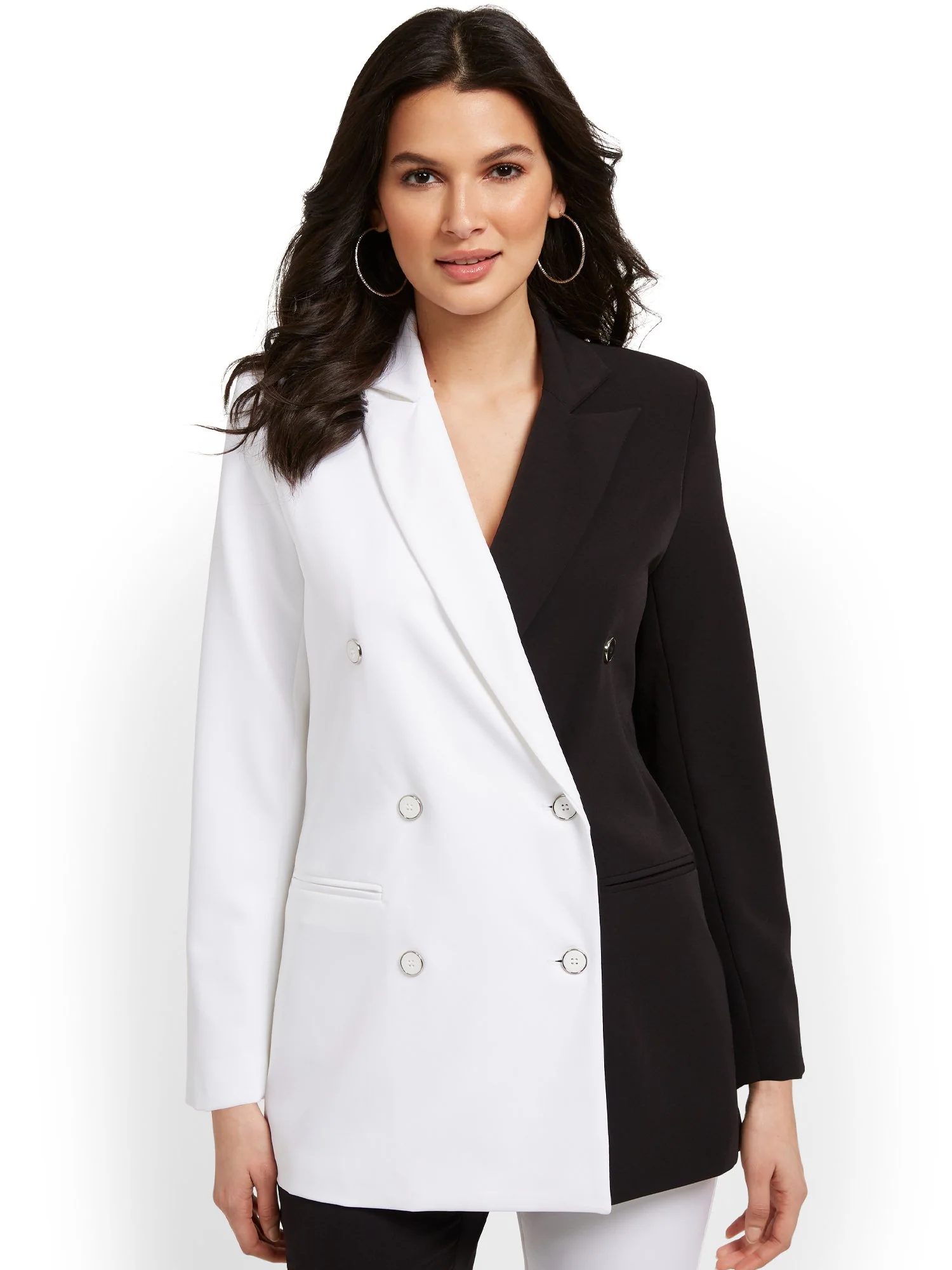 Colorblock Double-Breasted Jacket - Image 2