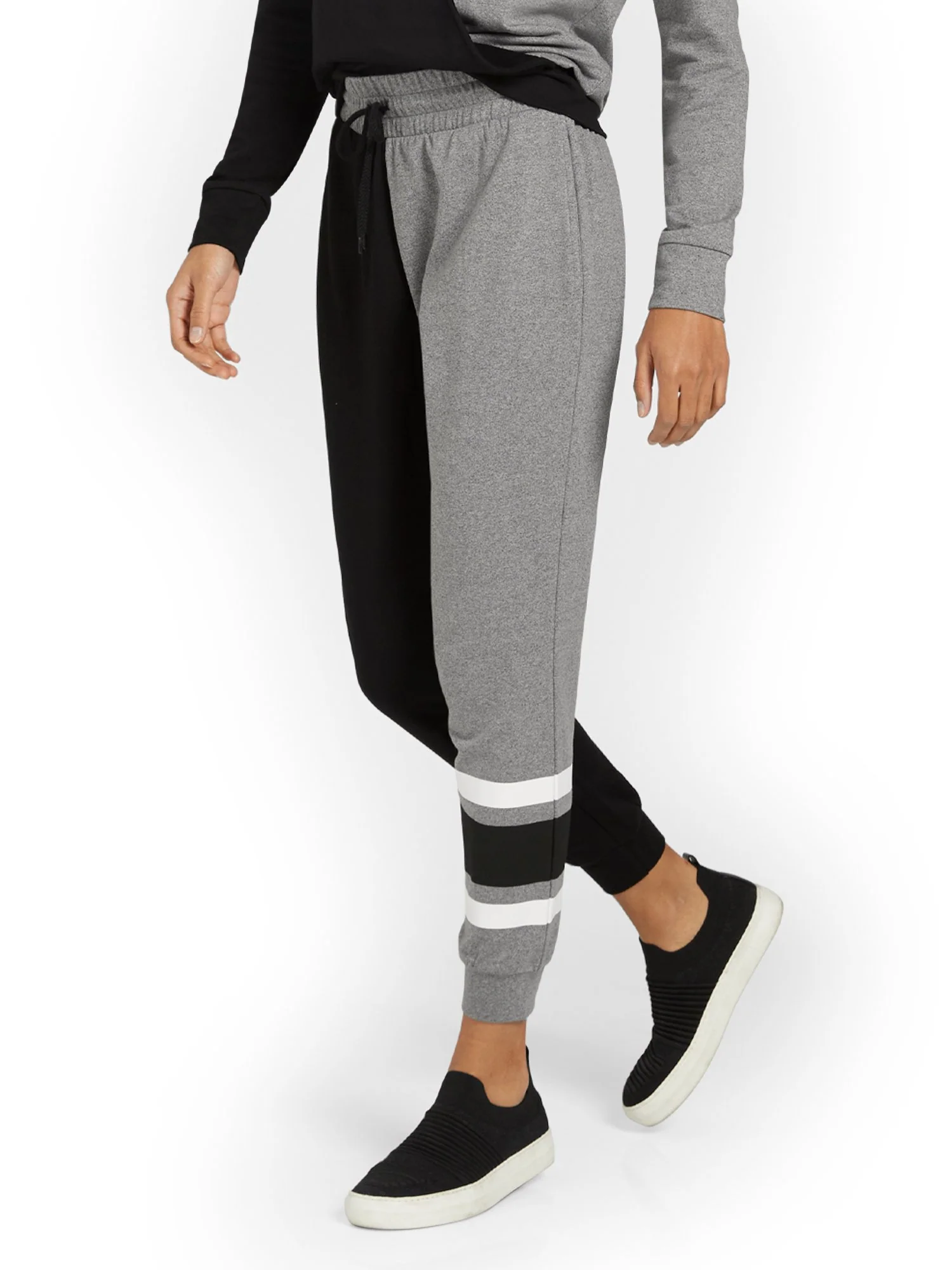 Colorblock French Terry Jogger Pant - Black & Grey