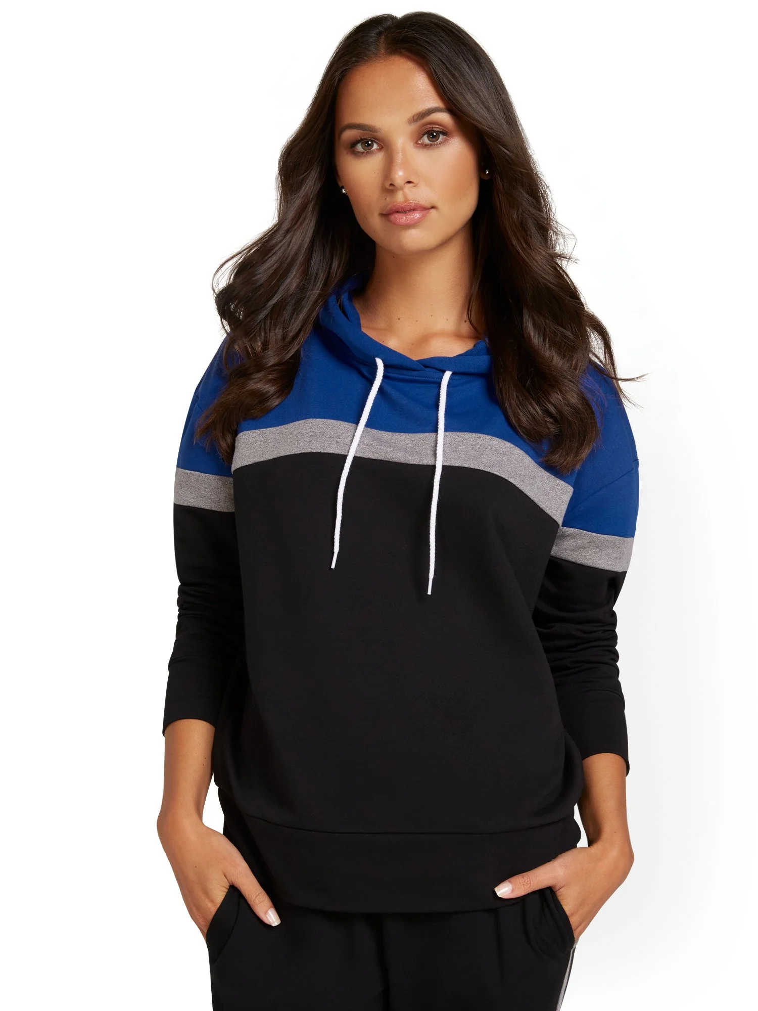 Colorblock French Terry Pullover Hoodie - Image 2