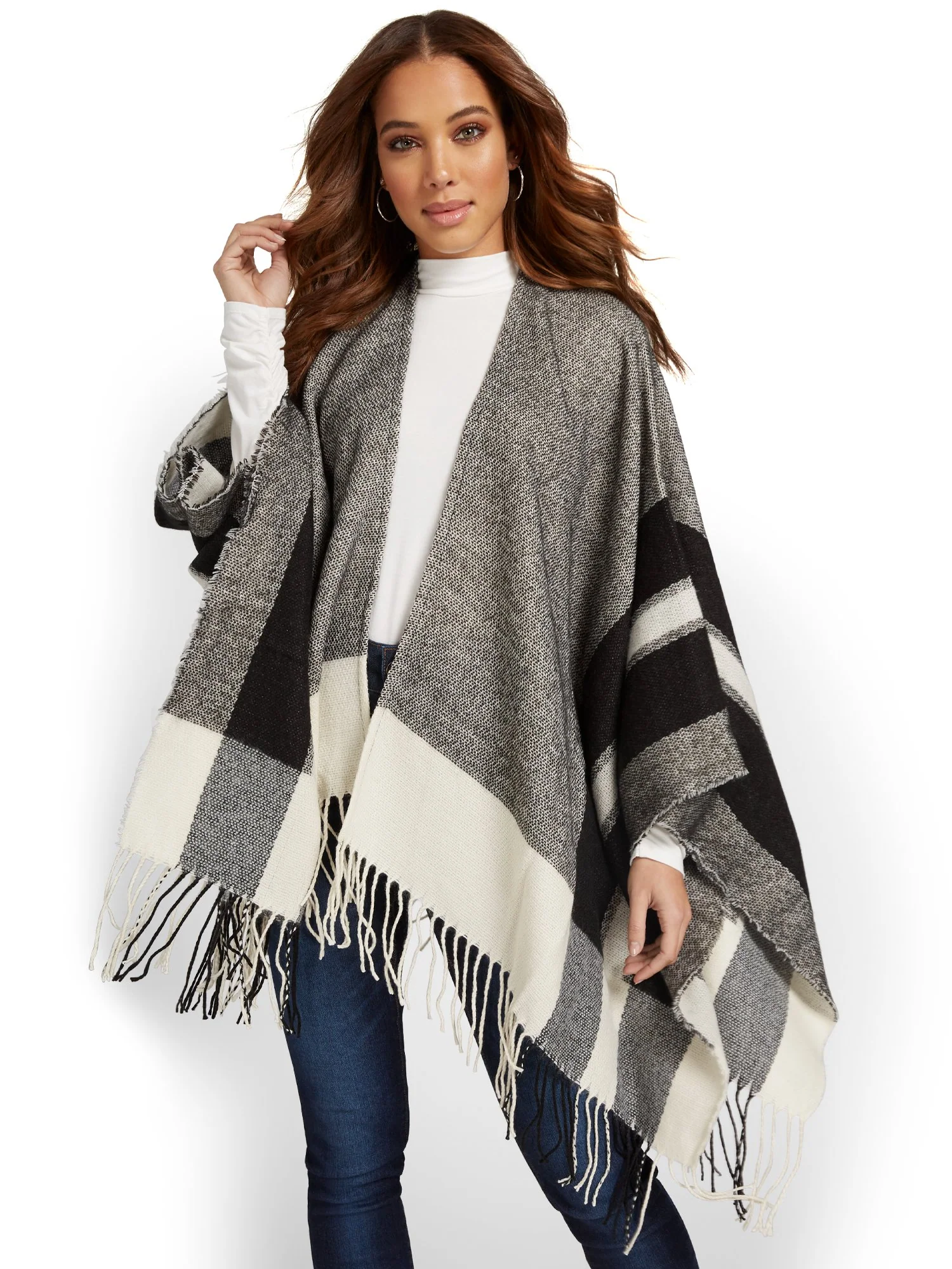 Colorblock Fringe Wrap - Image 2