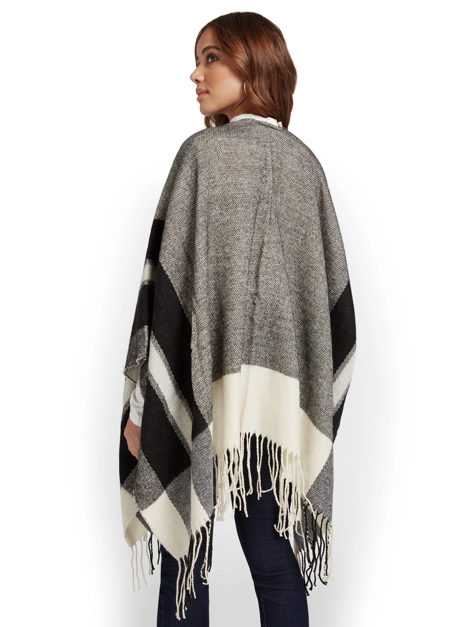 Colorblock Fringe Wrap - Image 3