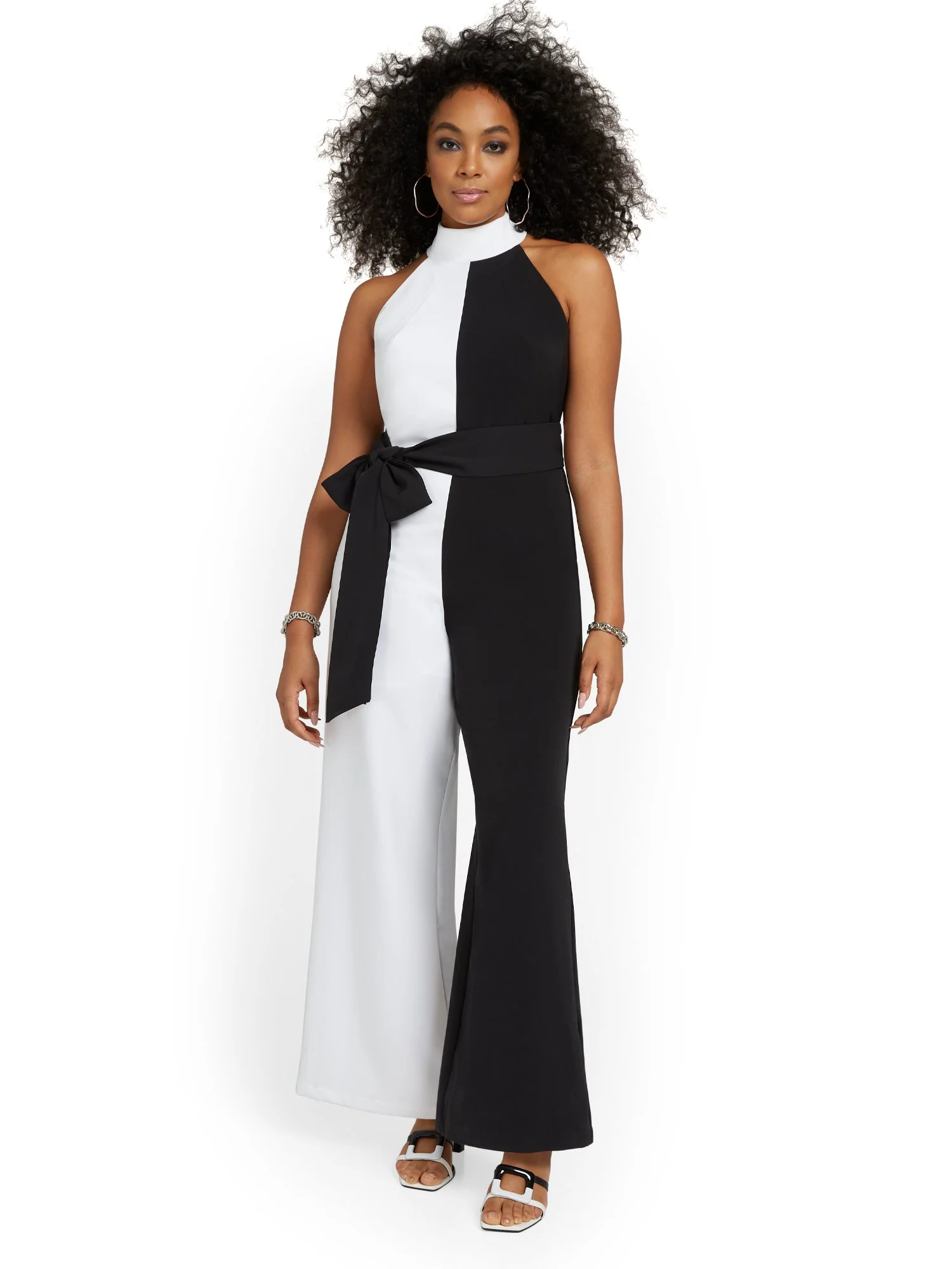 Colorblock Halterneck Jumpsuit - Image 2