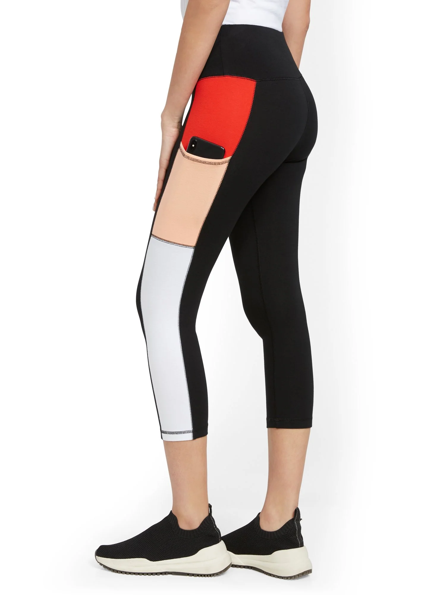 Colorblock High-Waisted Capri Pocket Legging - Image 3