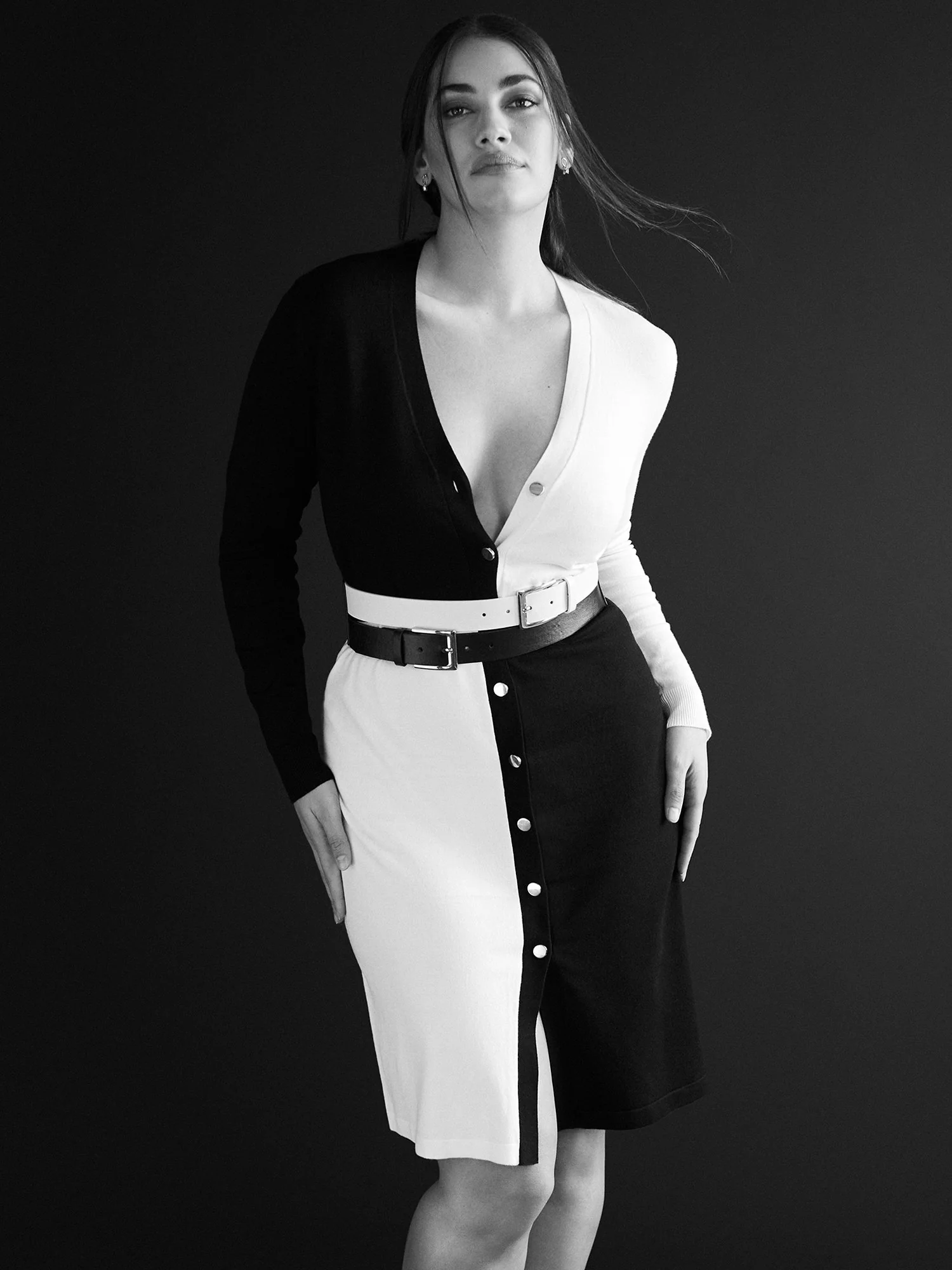 Colorblock Long Cardigan Dress - Image 2