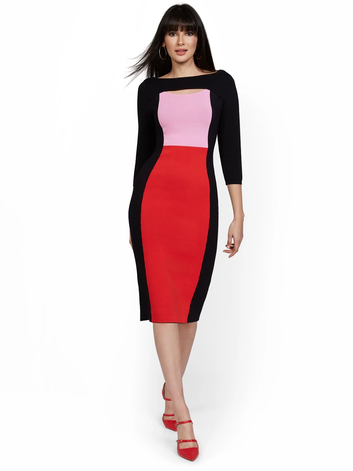 Colorblock Midi Dress