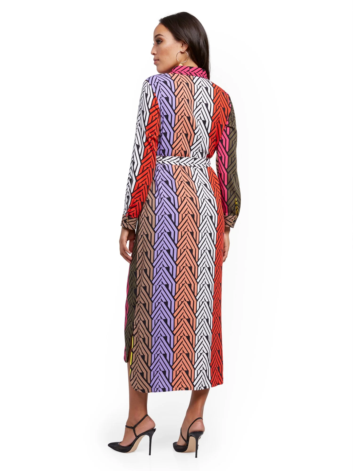 Colorblock Midi Shirtdress - Image 3