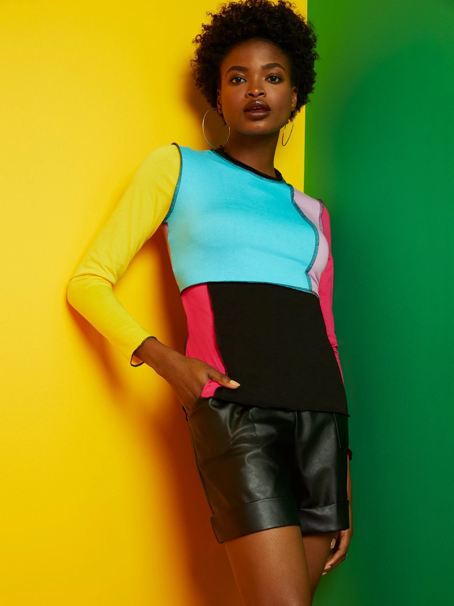 Colorblock Mock-Neck Top - Image 4