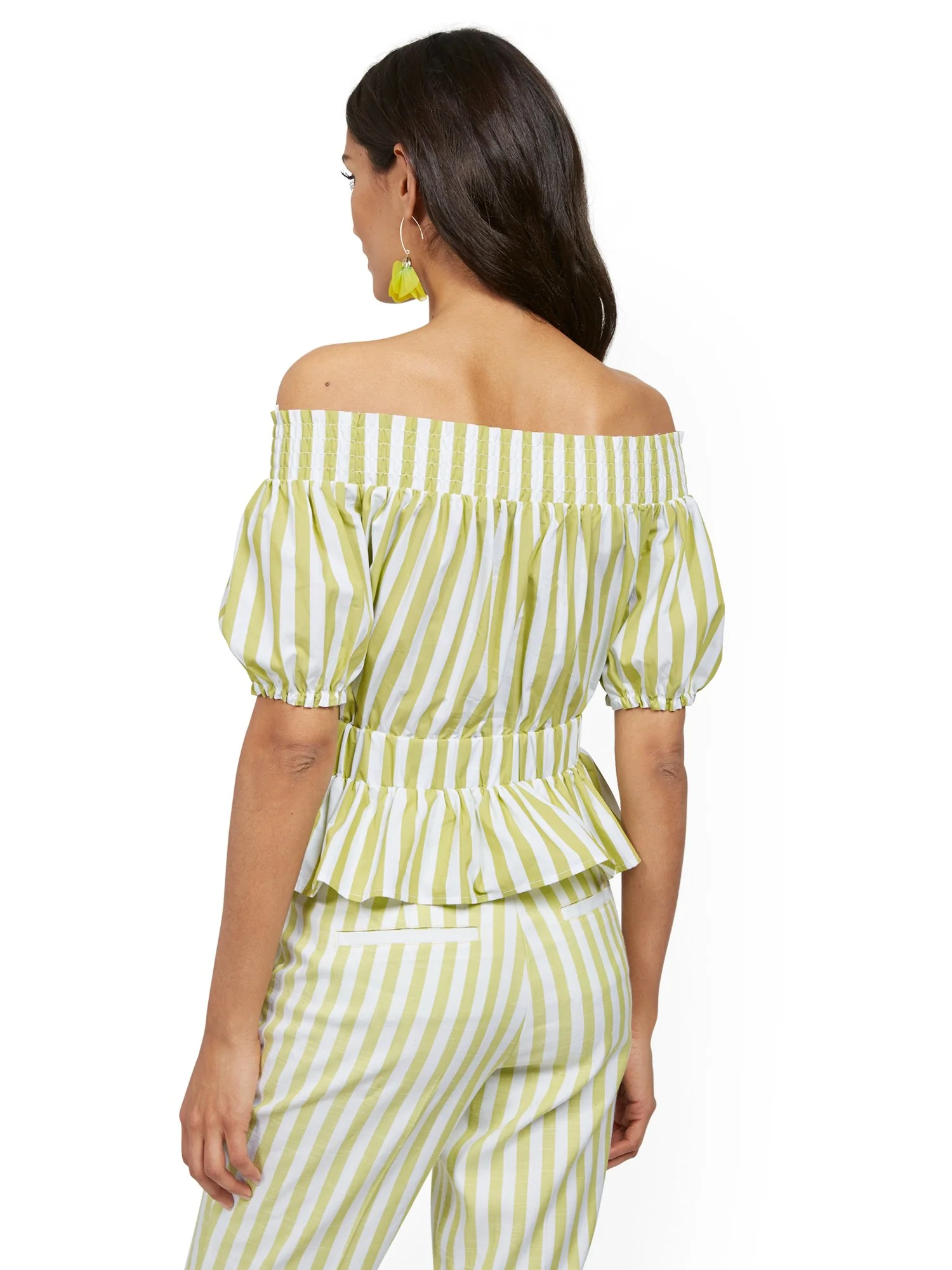 Colorblock Off-The-Shoulder Poplin Top - Image 7
