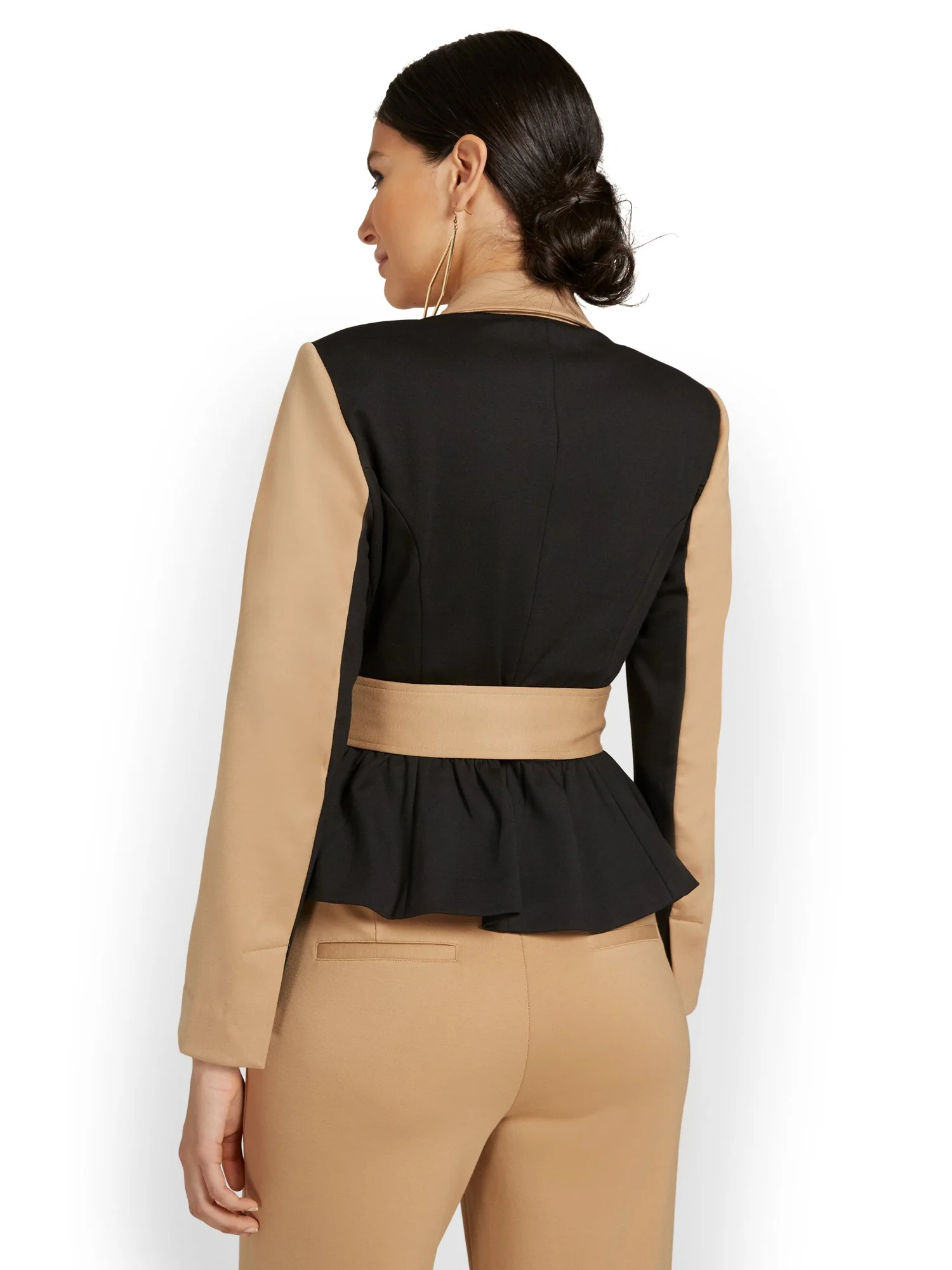 Colorblock Peplum Jacket - Superflex - Image 3