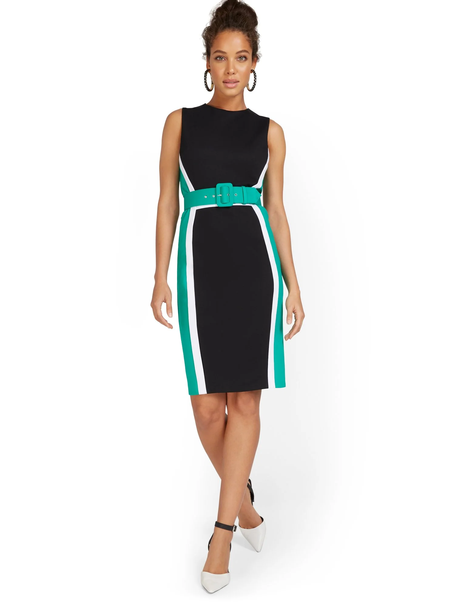 Colorblock Ponte Sheath Dress - Image 2