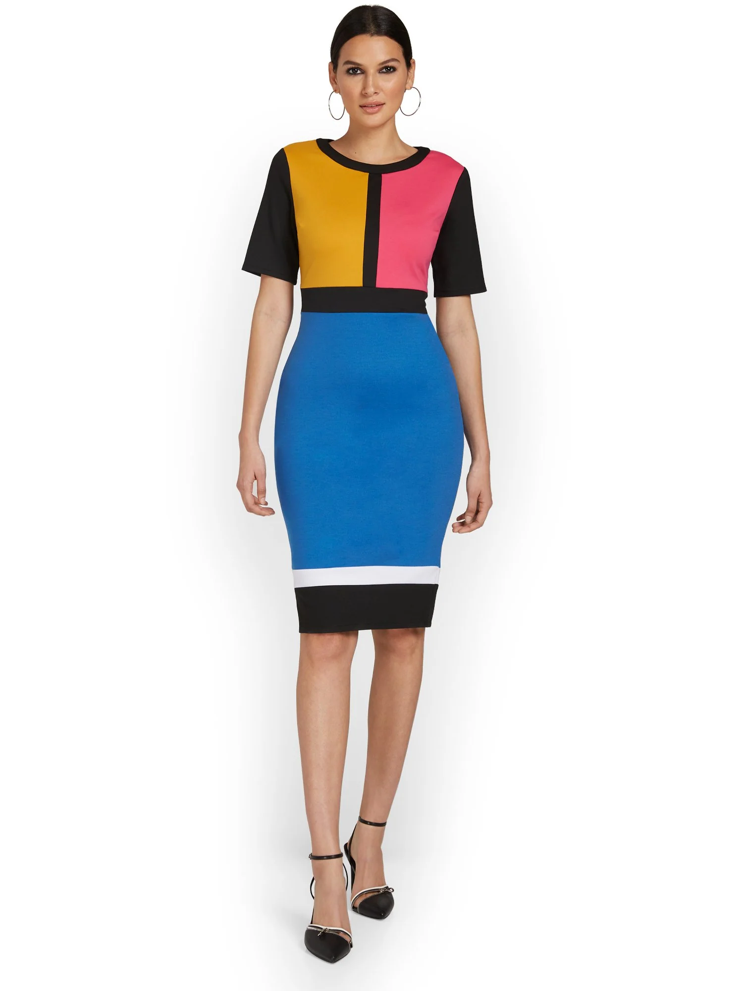 Colorblock Sheath Dress - Superflex - Image 2