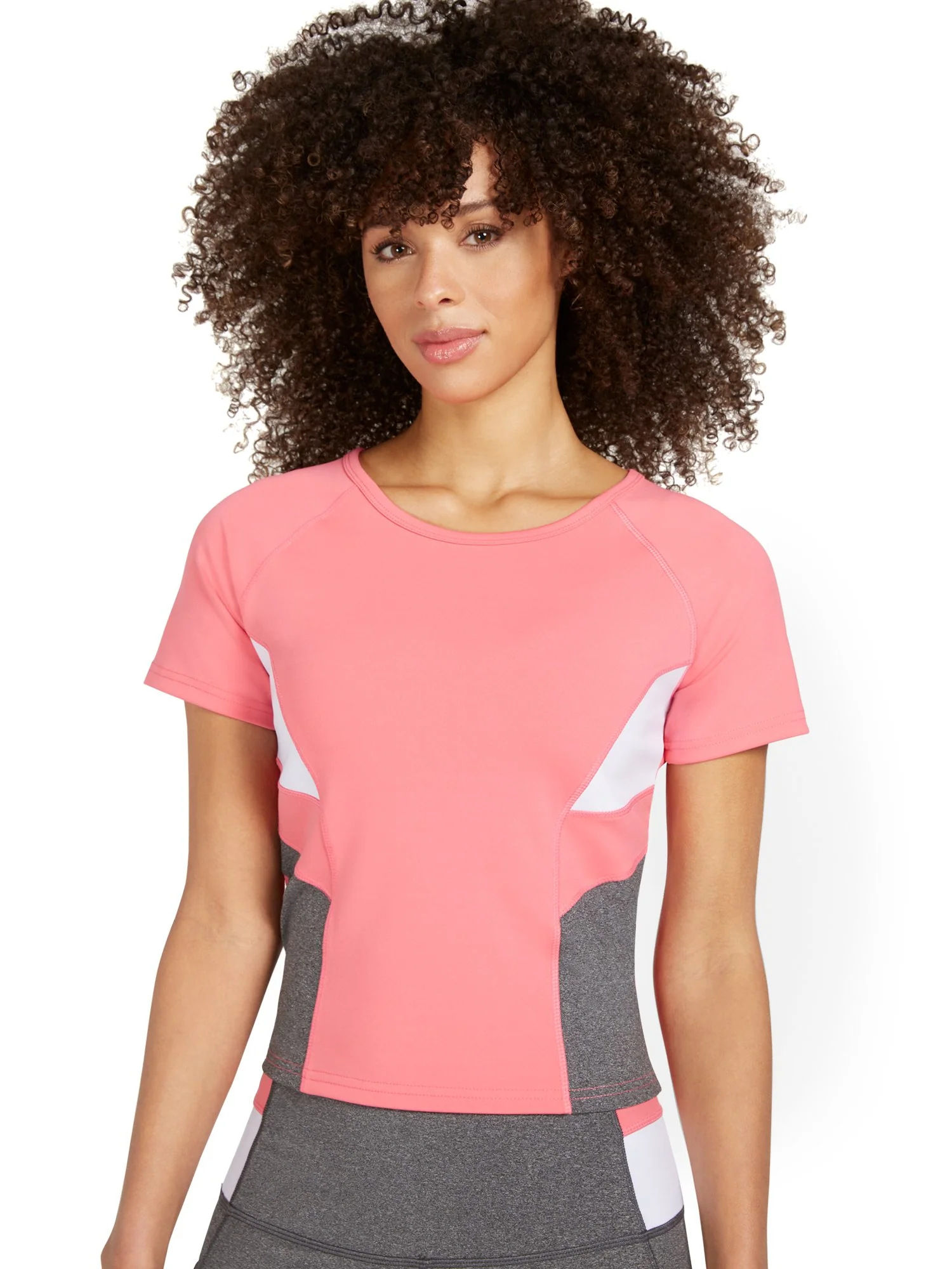 Colorblock Short-Sleeve Yoga Top - Image 2