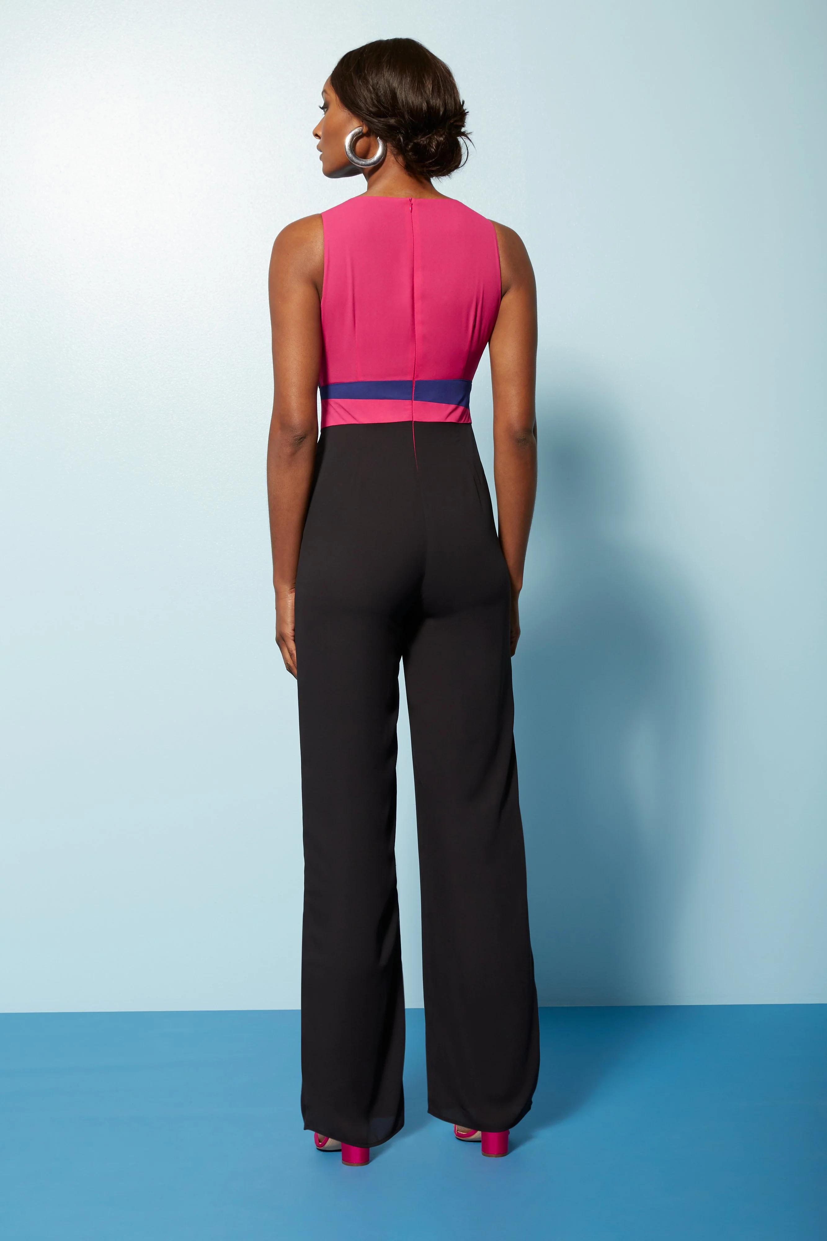 Colorblock Sleeveless Jumpsuit - Image 3