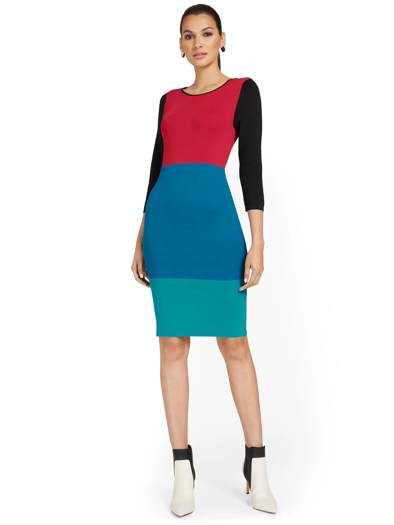 Colorblock Sweater Dress - Image 2