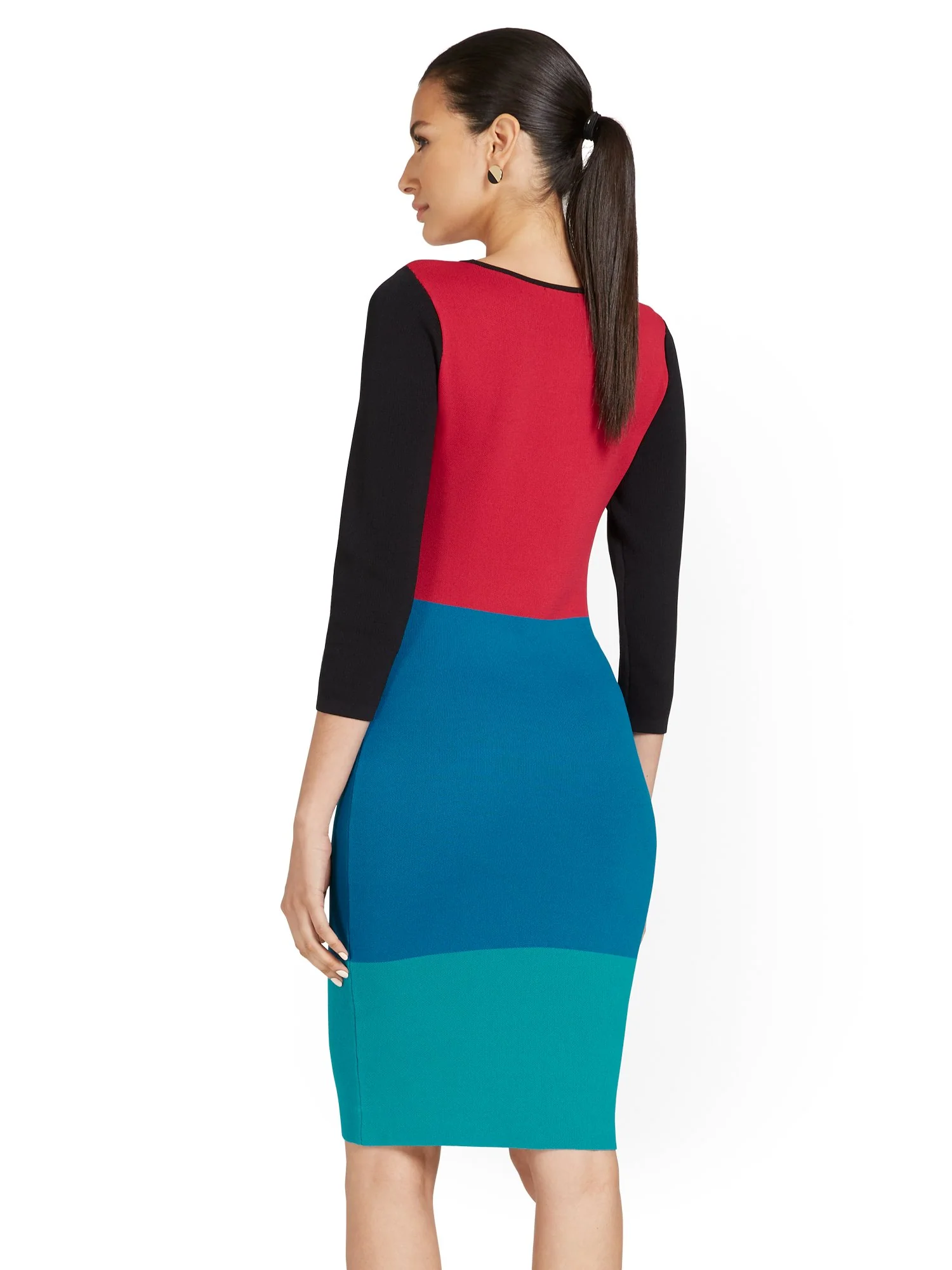 Colorblock Sweater Dress - Image 3