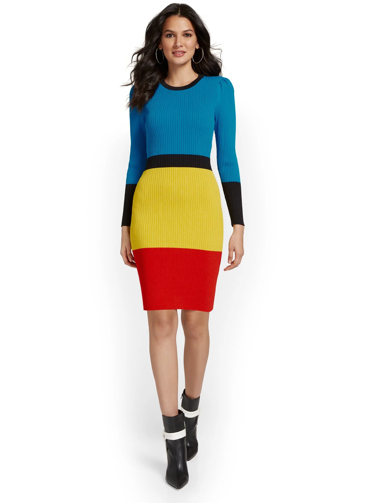 Colorblock Sweater Dress - Image 2
