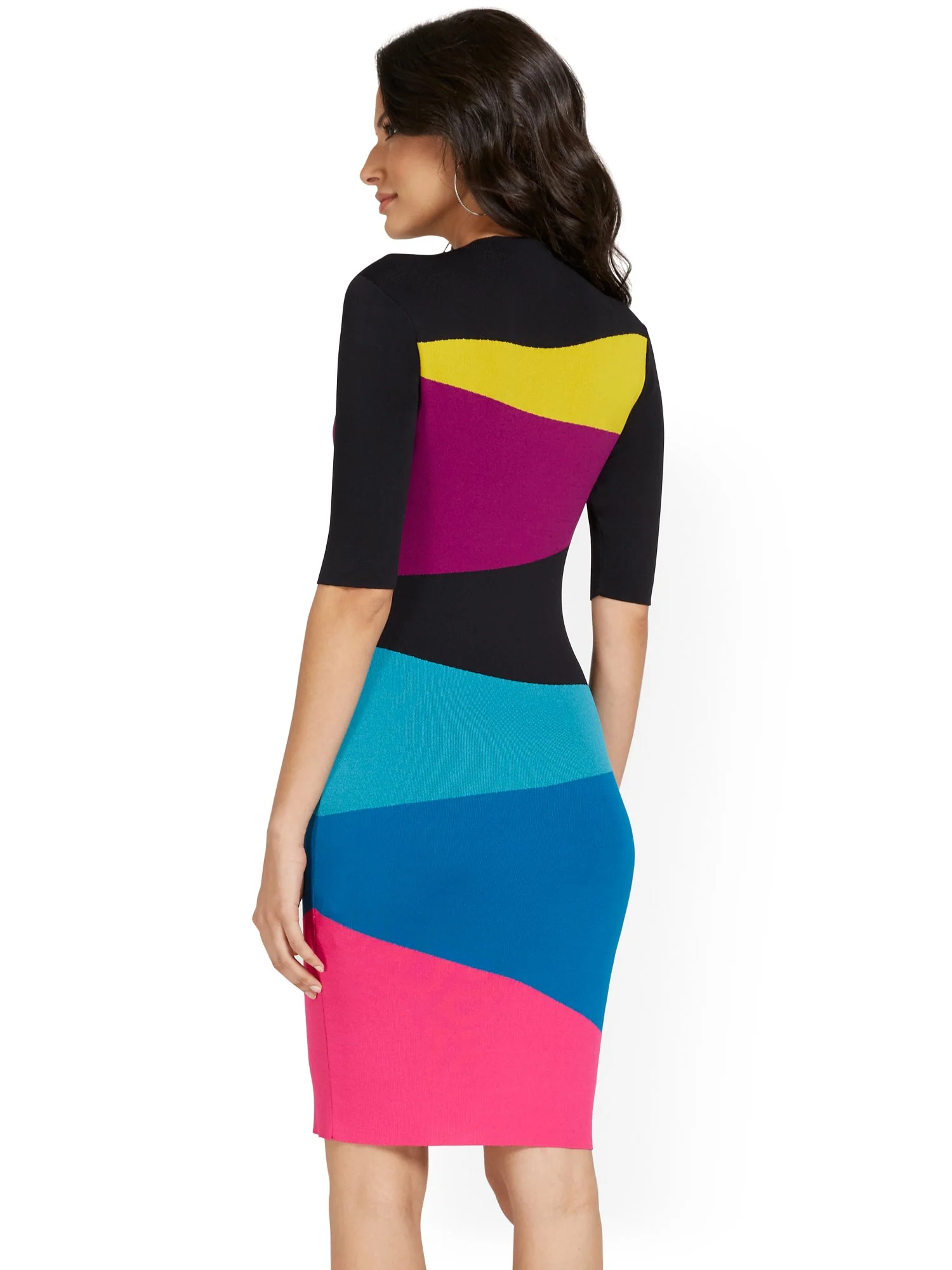 Colorblock Sweater Dress - Image 3