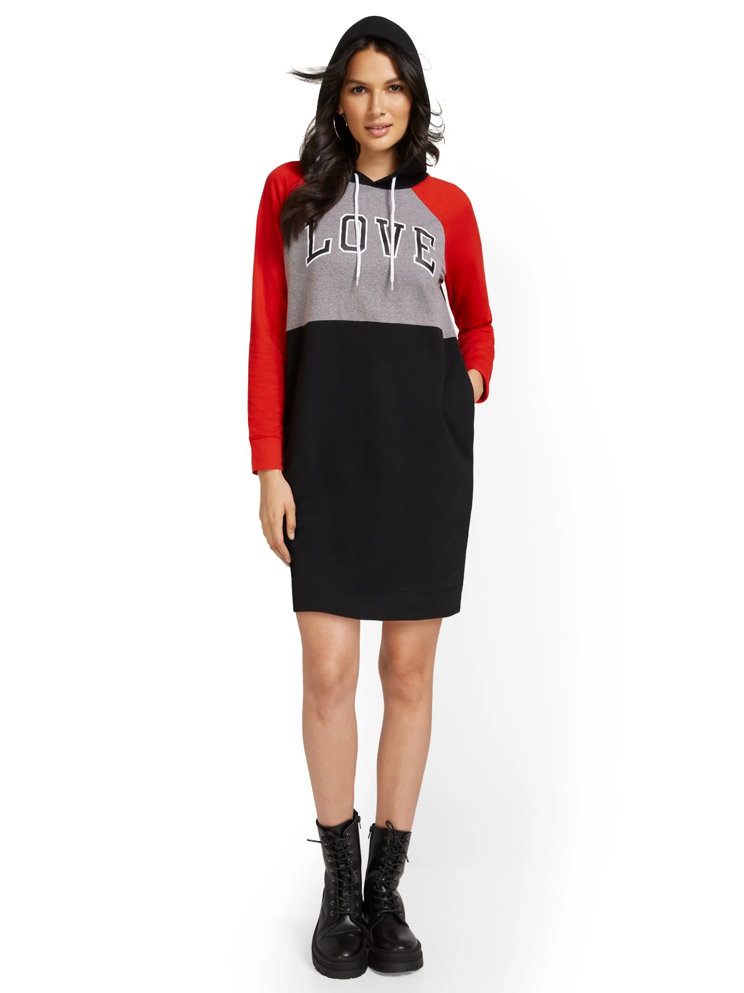 Colorblock Sweatshirt Dress