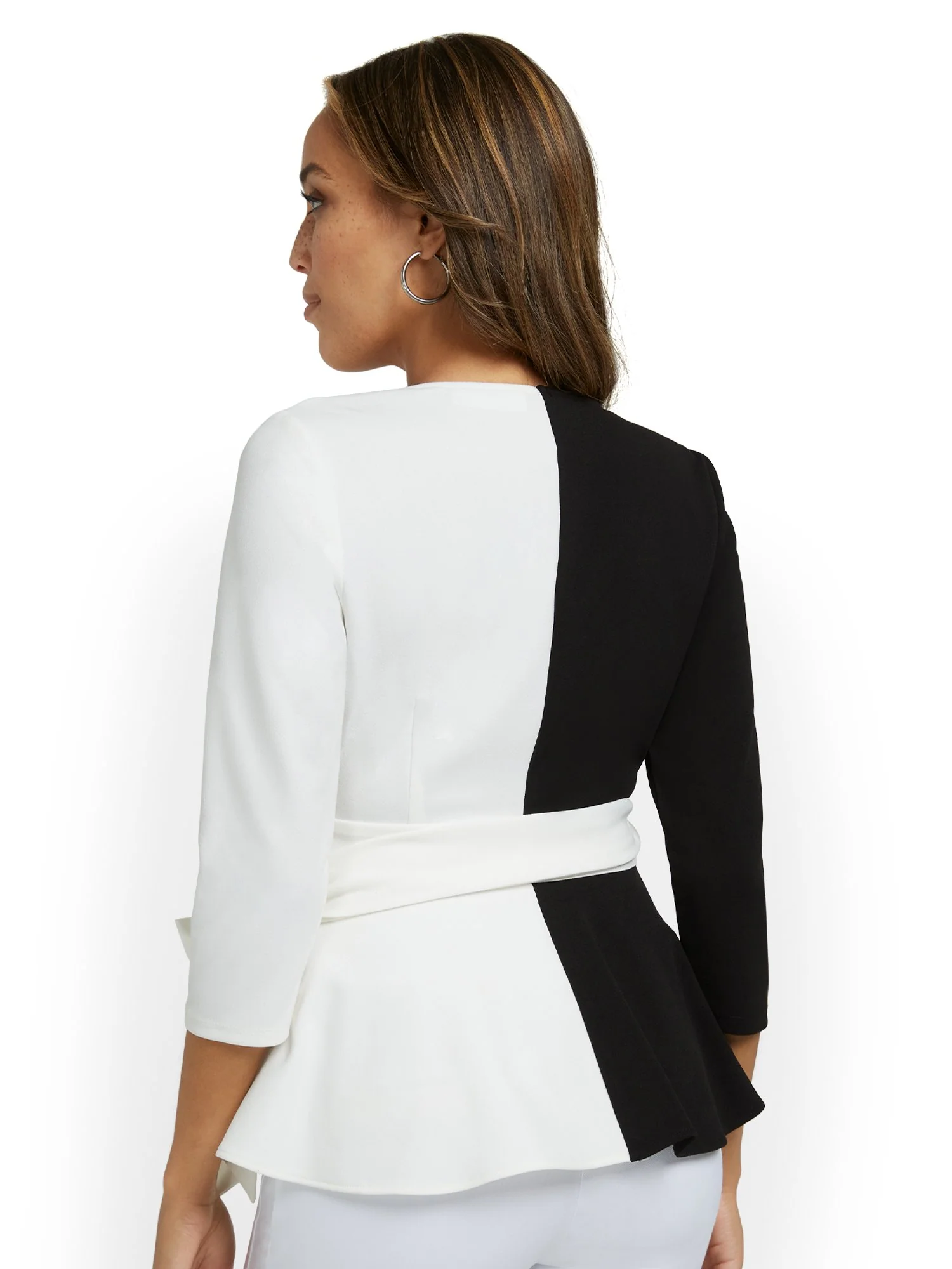 Colorblock Tie-Waist Knit Top - Image 3