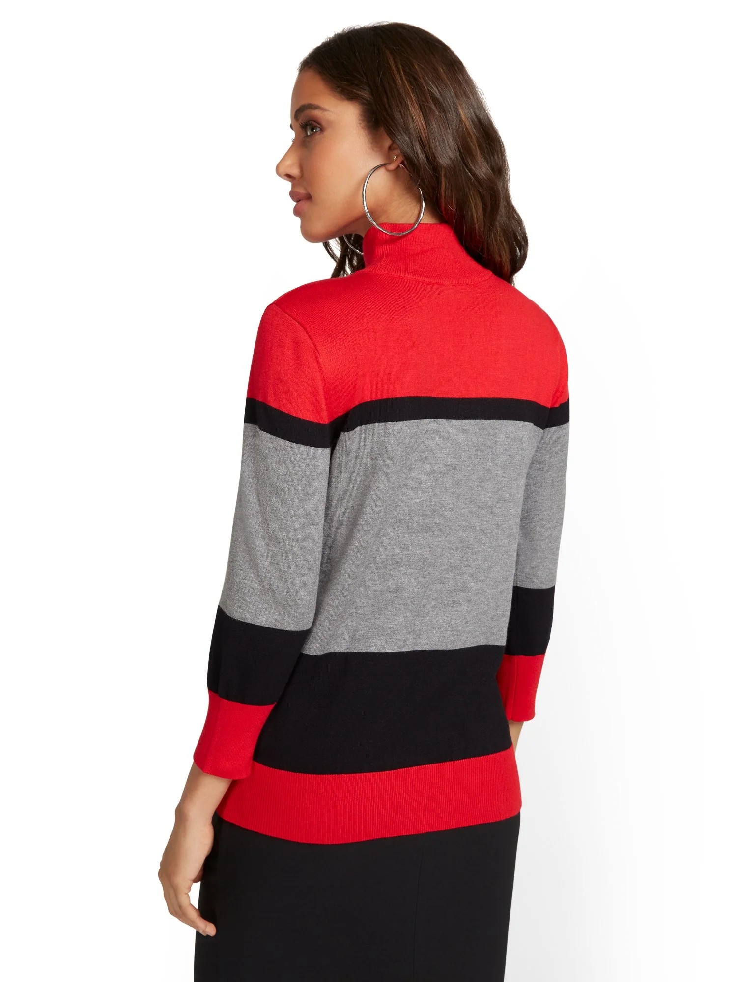 Colorblock Turtleneck Sweater - Image 3