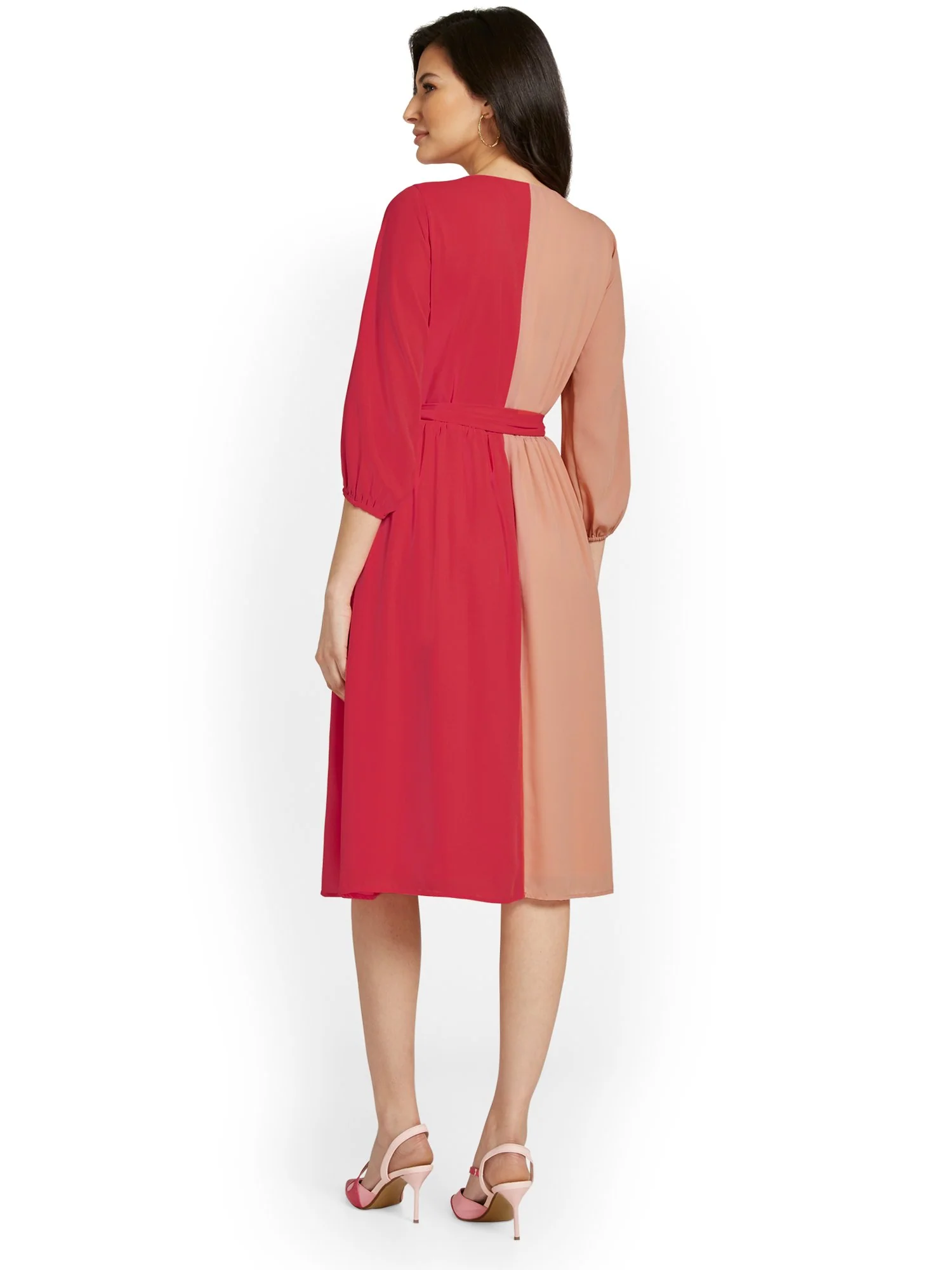 Colorblock Wrap Dress - Image 3