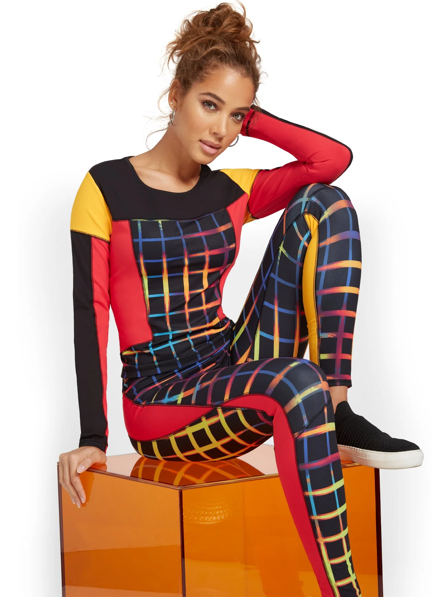 Colorblock Yoga Top - City Contour - Image 2