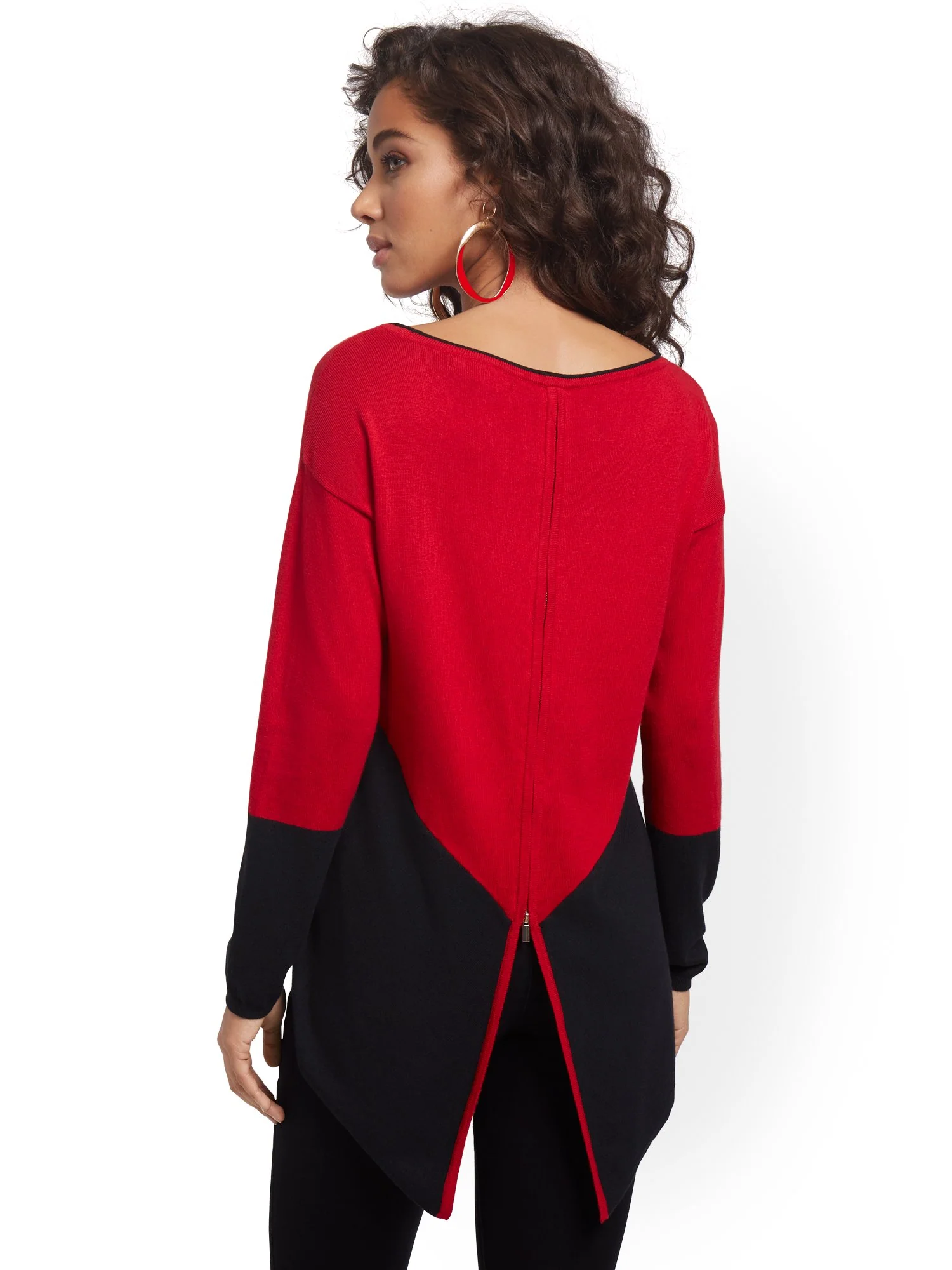 Colorblock Zip-Back Sweater - Image 3