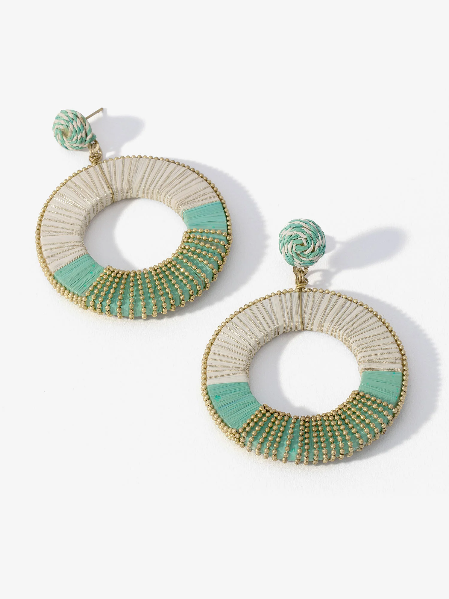 Colorblocked Raffia Earrings
