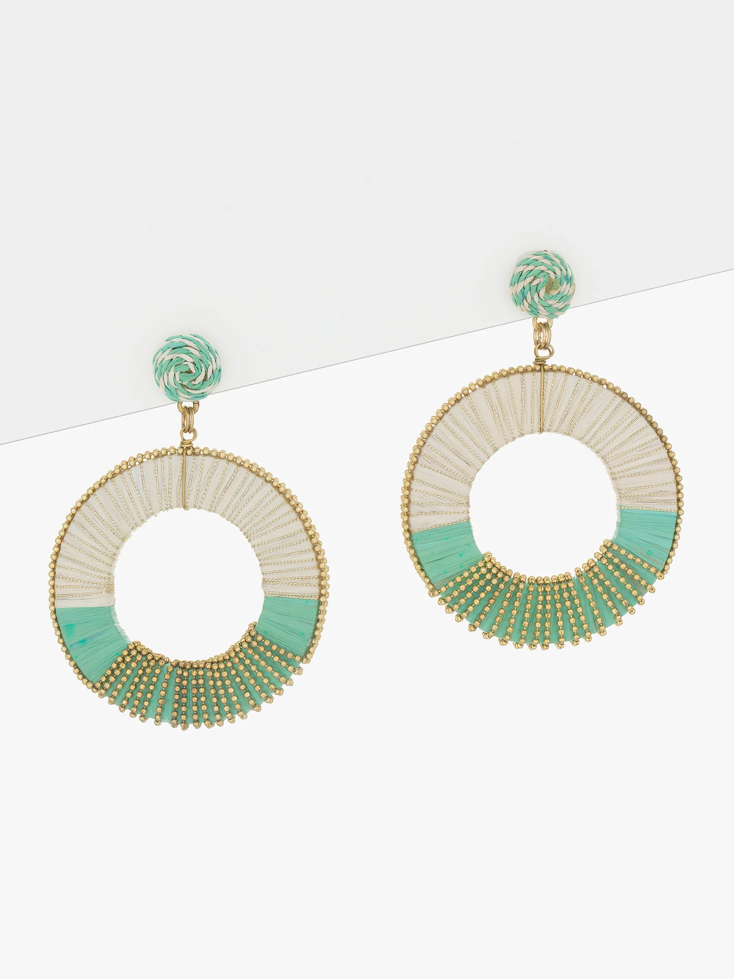 Colorblocked Raffia Earrings - Image 3