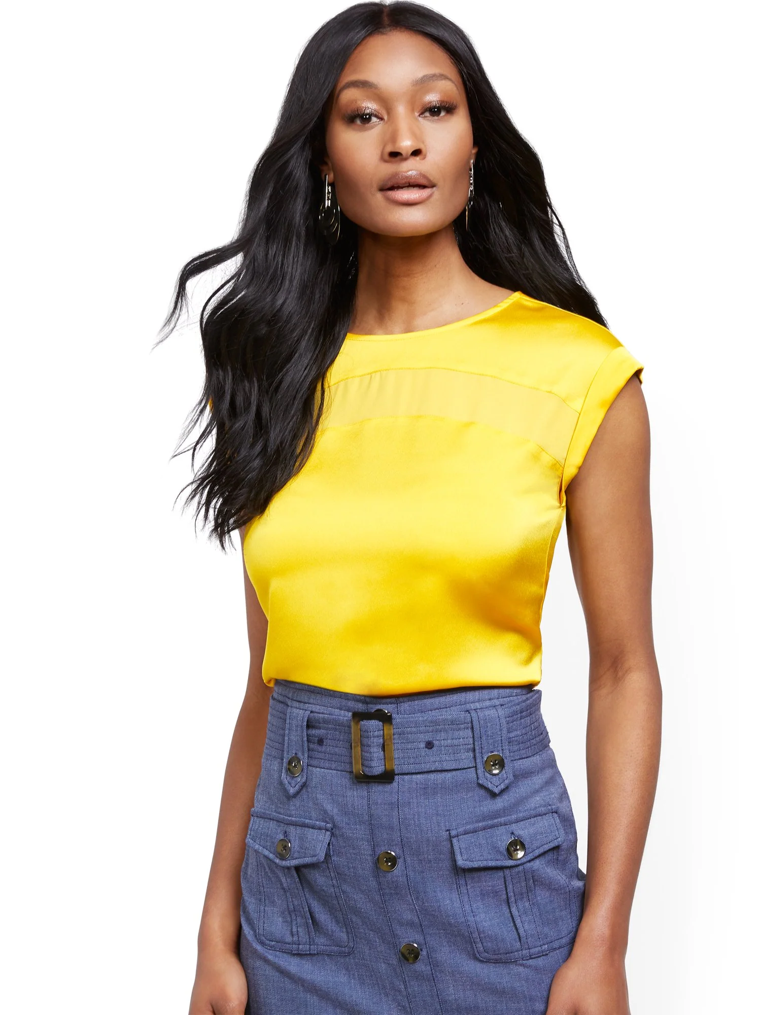 Contrast-Inset Top - 7th Avenue - Image 31