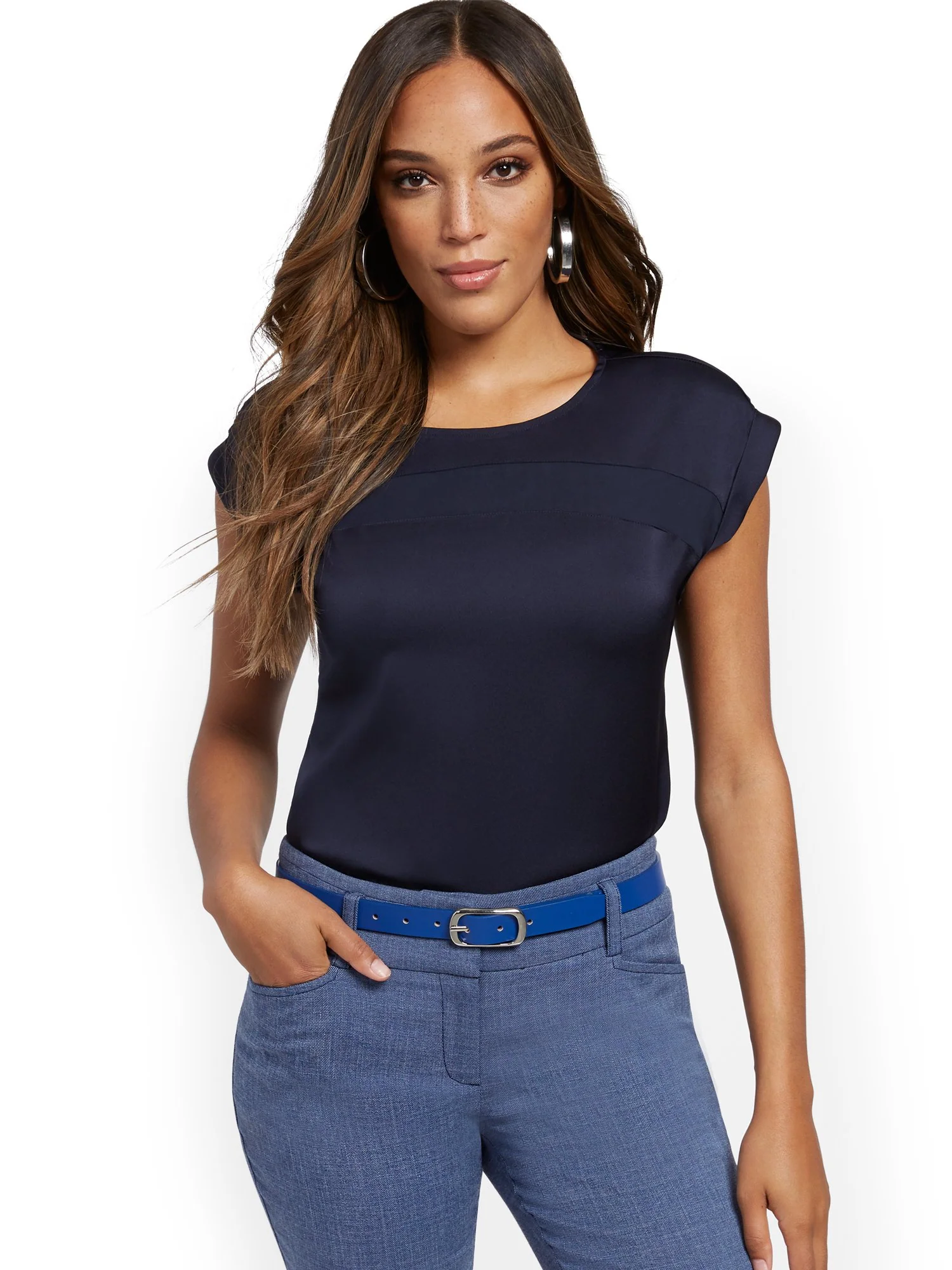 Contrast-Inset Top - 7th Avenue - Image 36