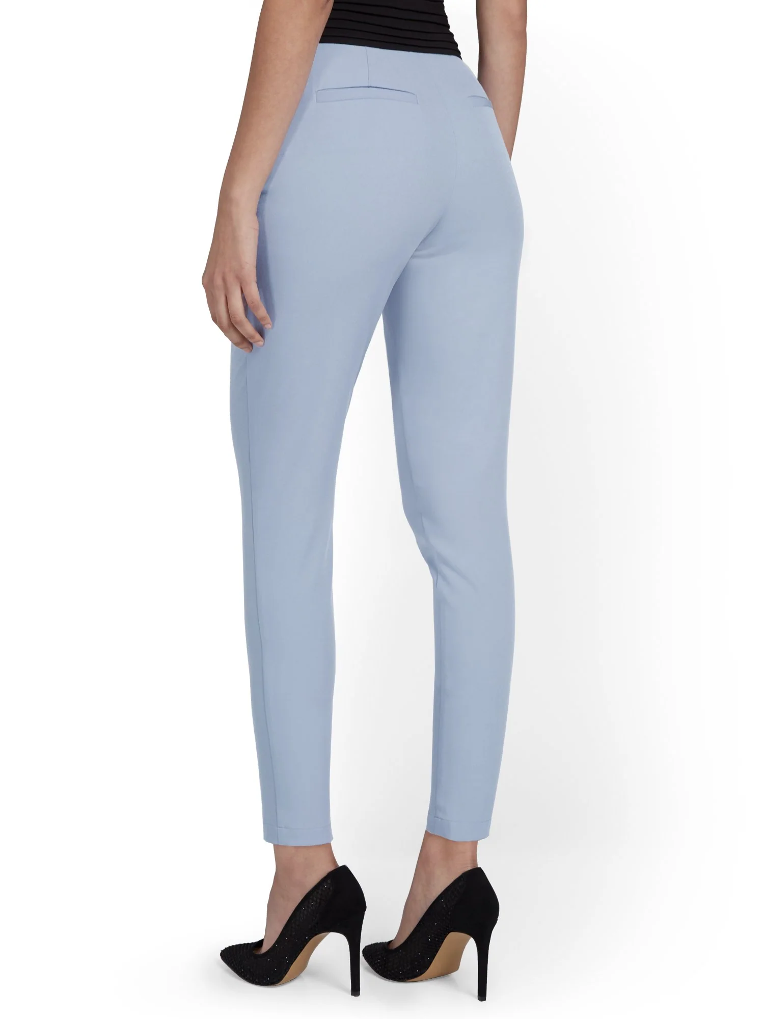Contrast-Waist Slim-Leg Ankle Pant - Image 3