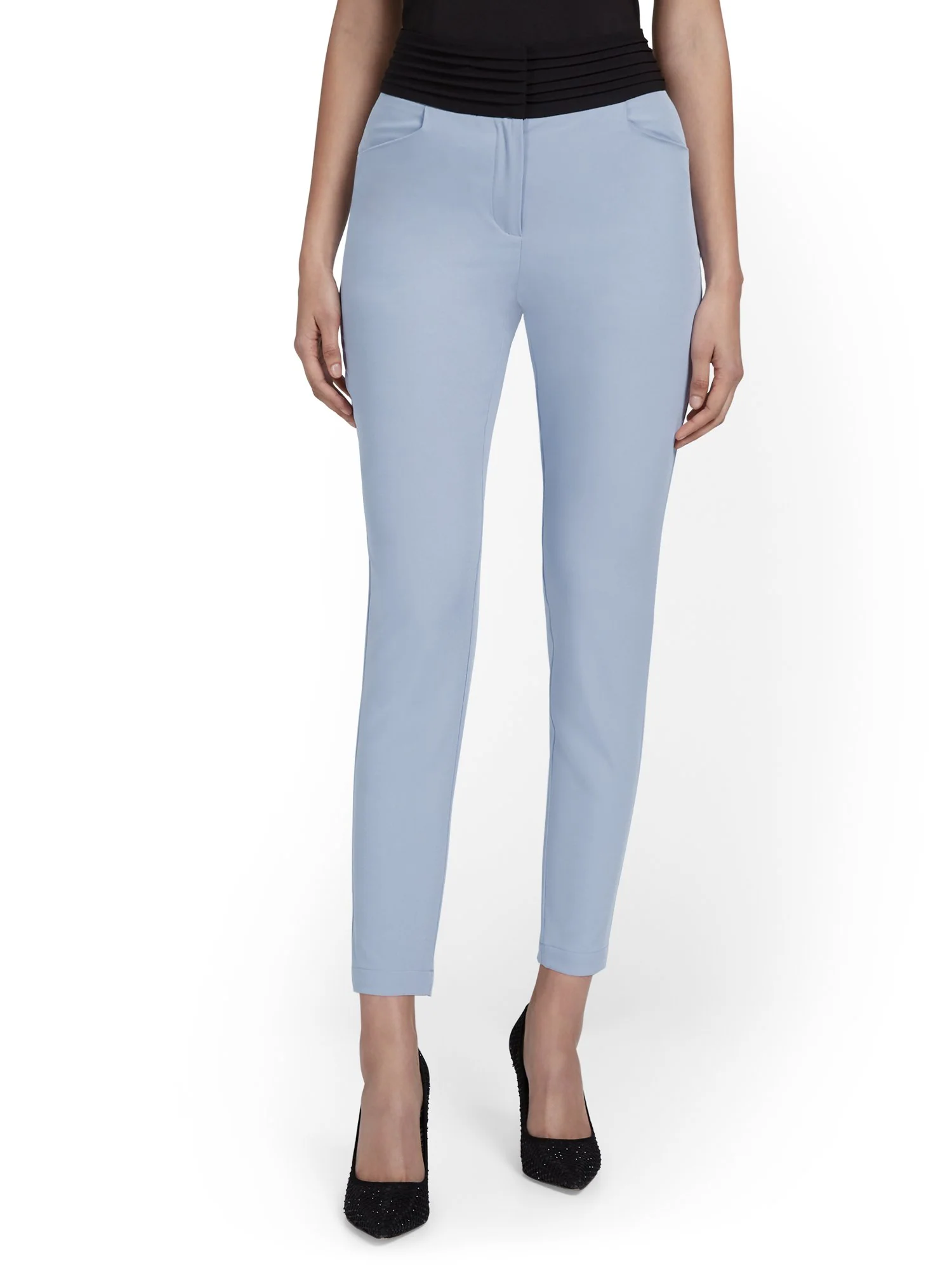 Contrast-Waist Slim-Leg Ankle Pant - Image 5