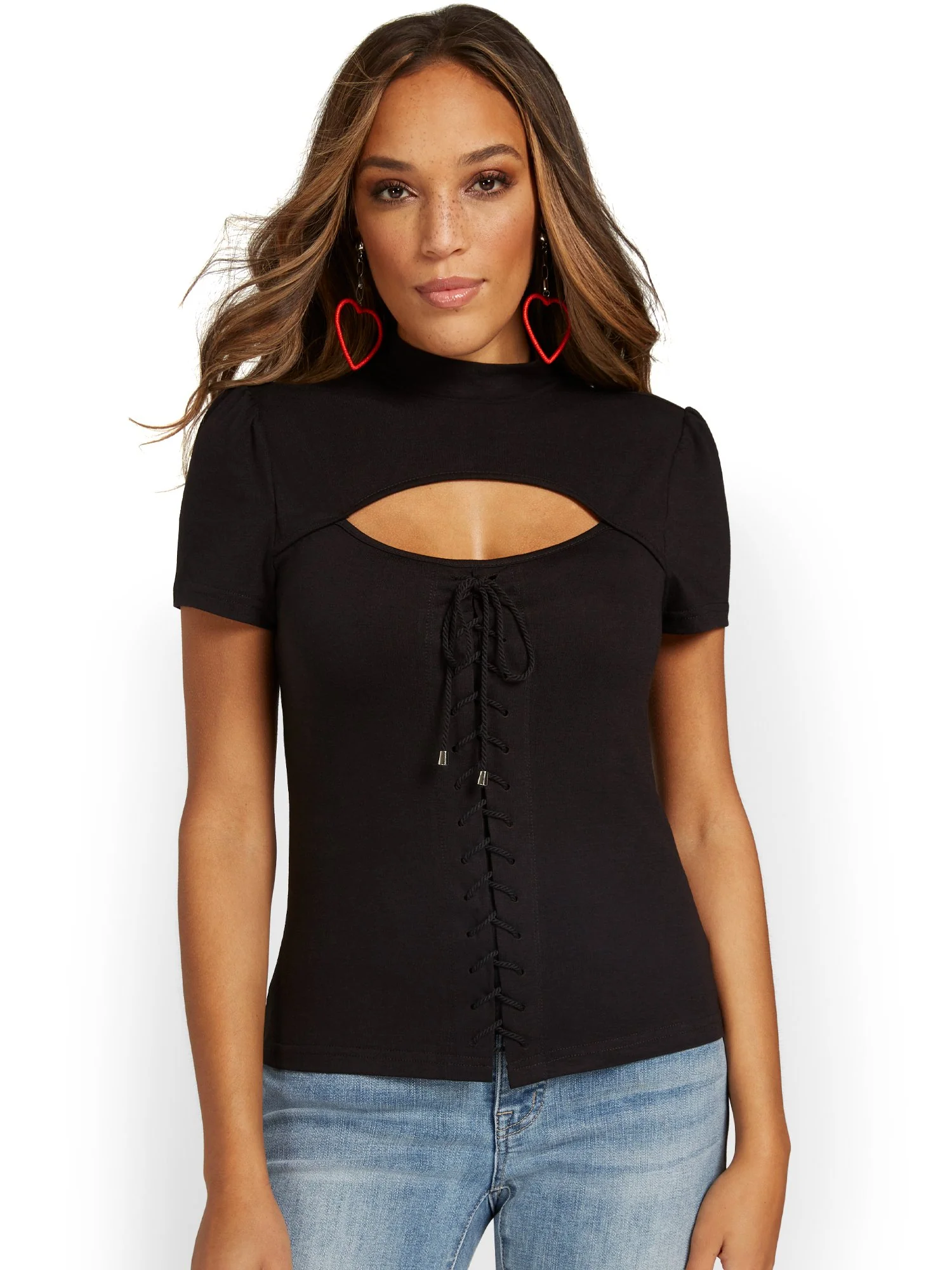 Corset Cut-Out Knit Top - Image 2