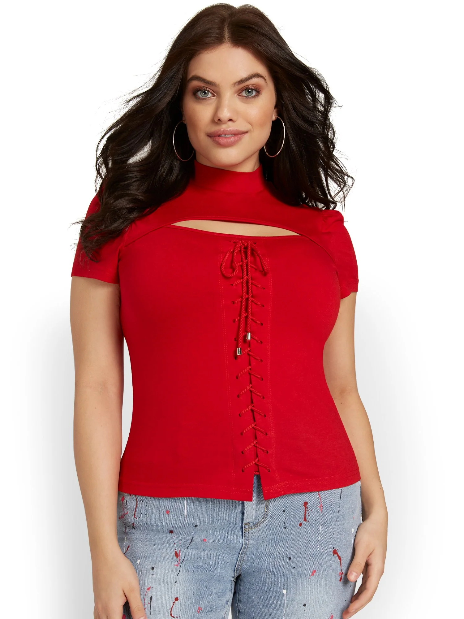 Corset Cut-Out Knit Top - Image 6