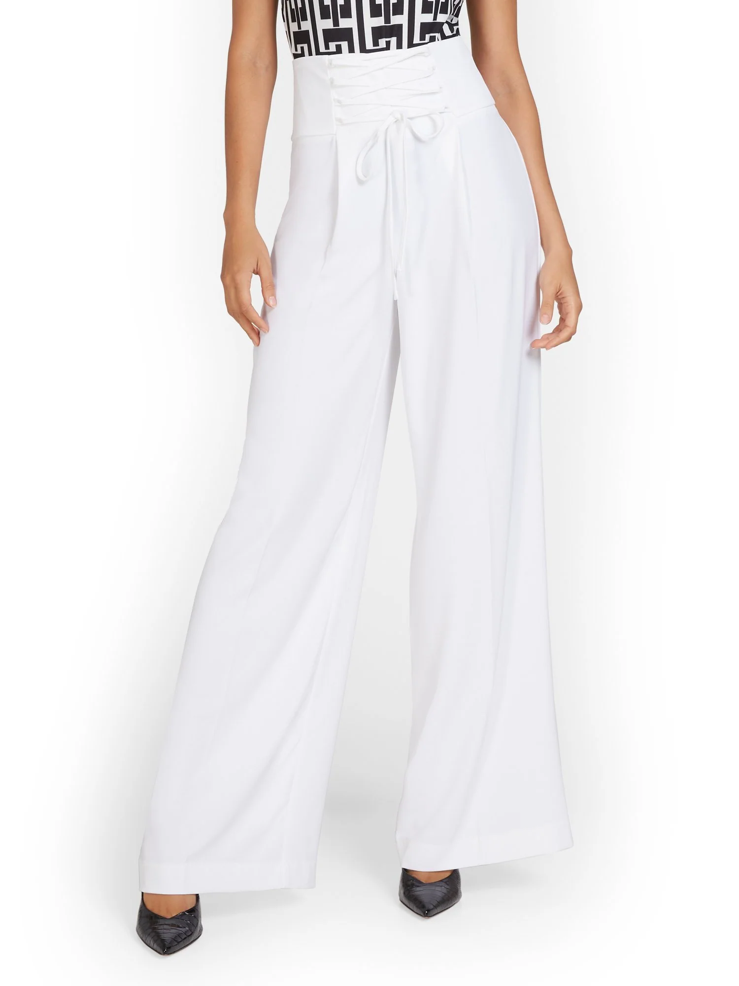 Corset-Waist Palazzo Pant - Image 2