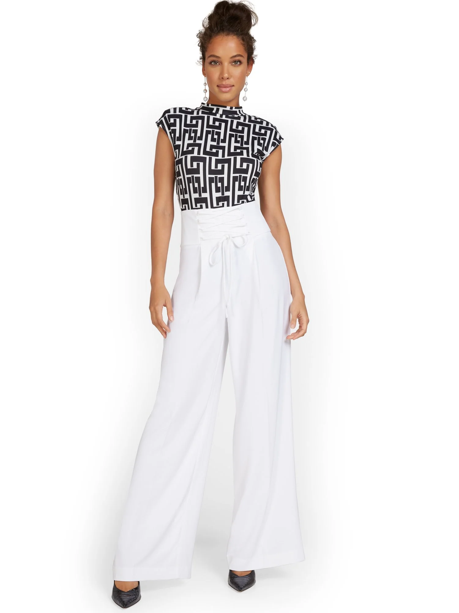 Corset-Waist Palazzo Pant - Image 4
