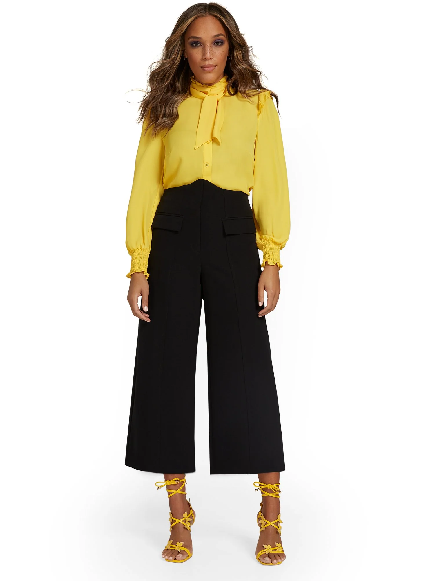 Corset-Waist Wide-Leg Capri Pant - Image 4