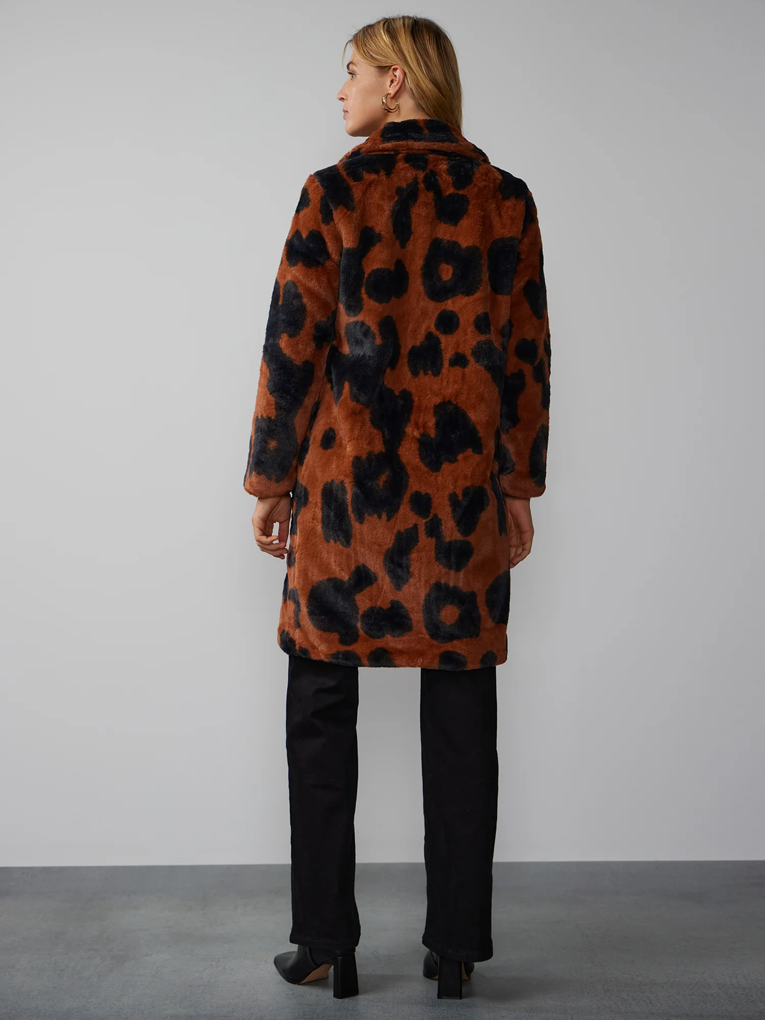 Cow Print Midi Overcoat - Image 3