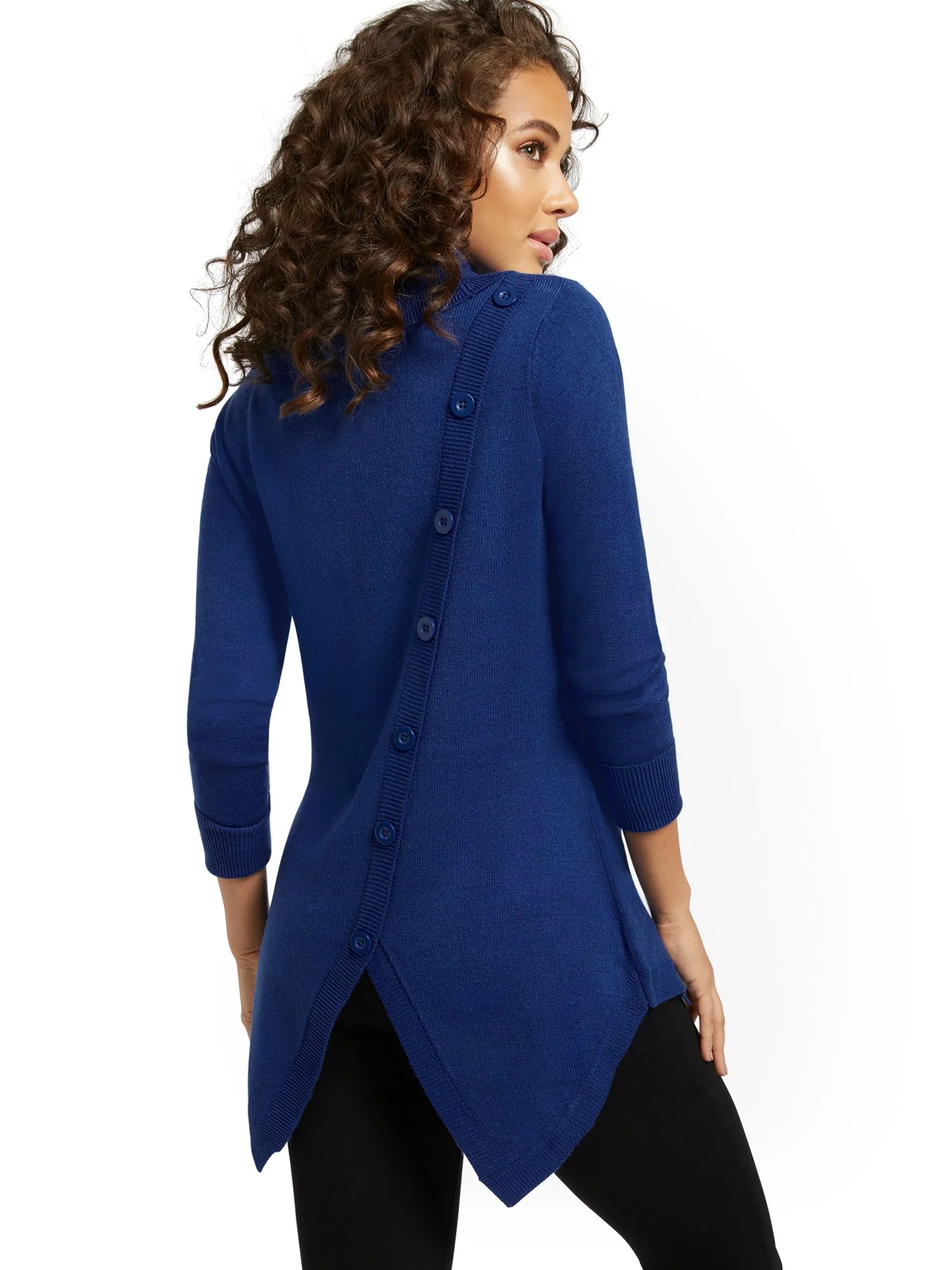 Cowl-Neck Back-Button Sweater - Image 13