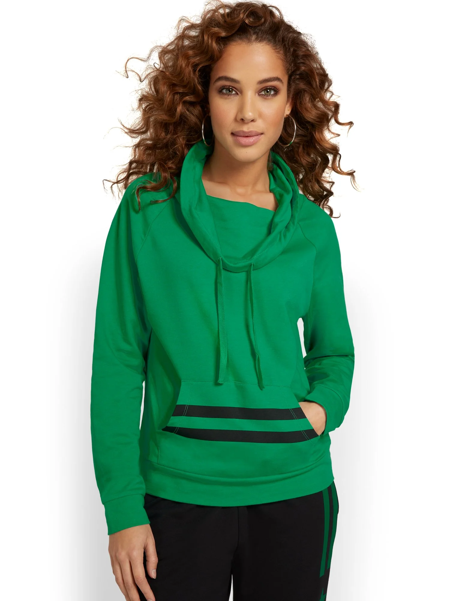 Cowl-Neck French Terry Pullover