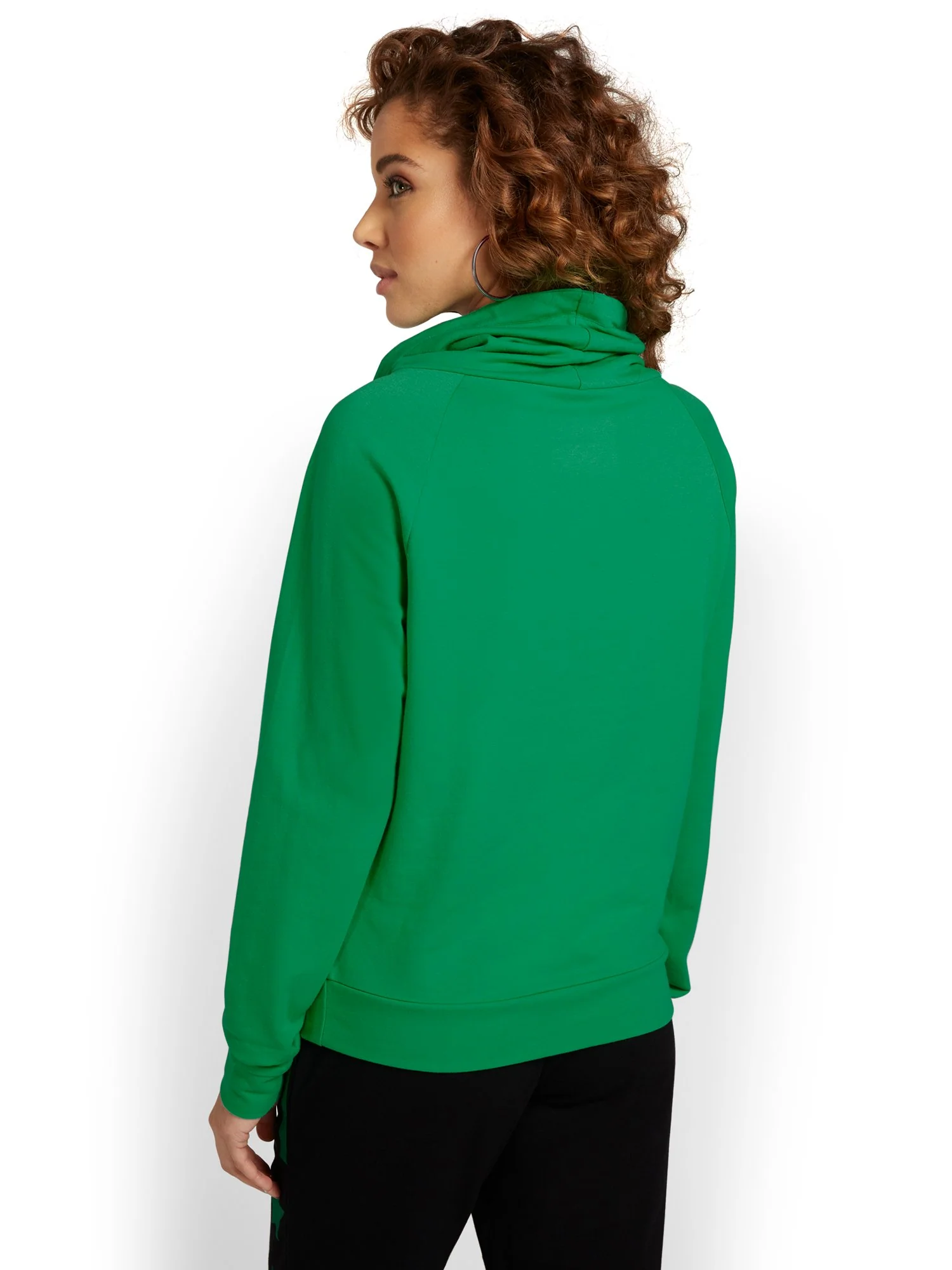 Cowl-Neck French Terry Pullover - Image 3