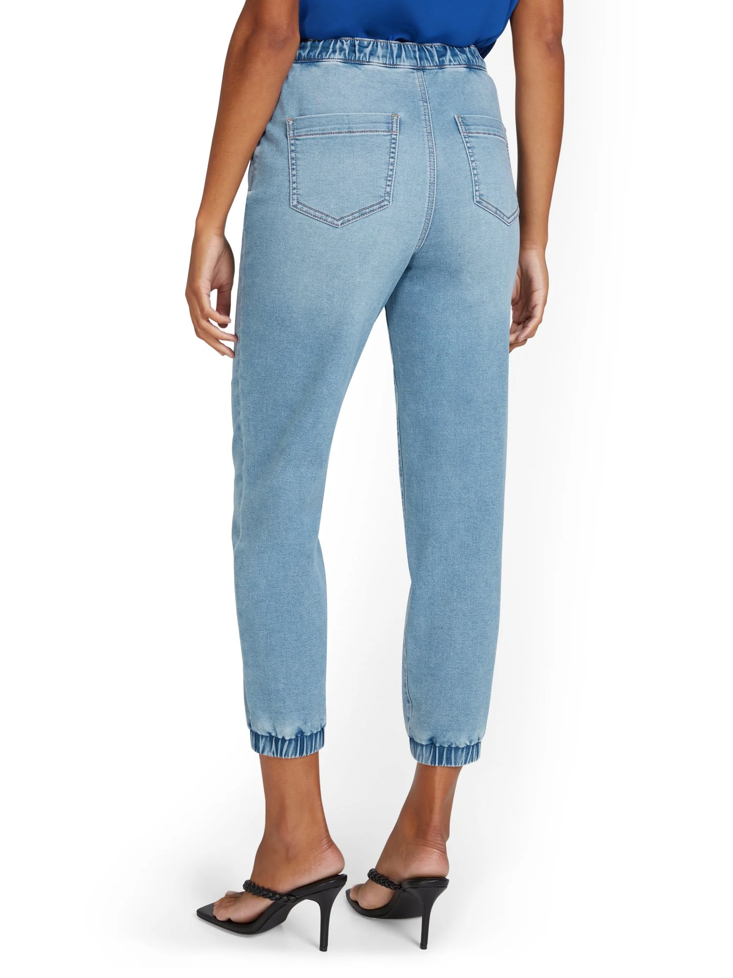 Cozy Cotton Denim Jogger Pant - Light Wash - Image 3