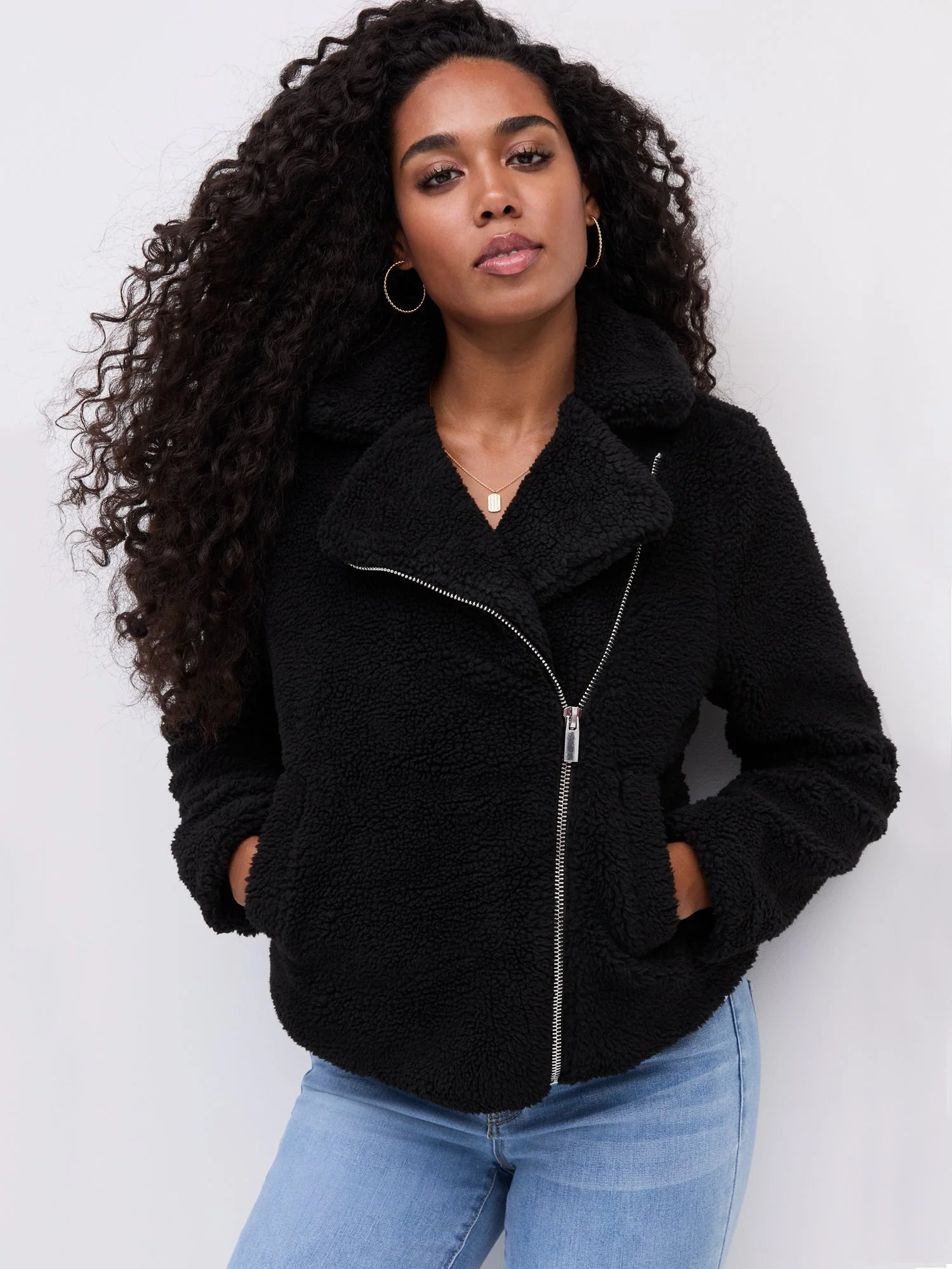 Cozy Faux-Fur Moto Jacket - Image 2