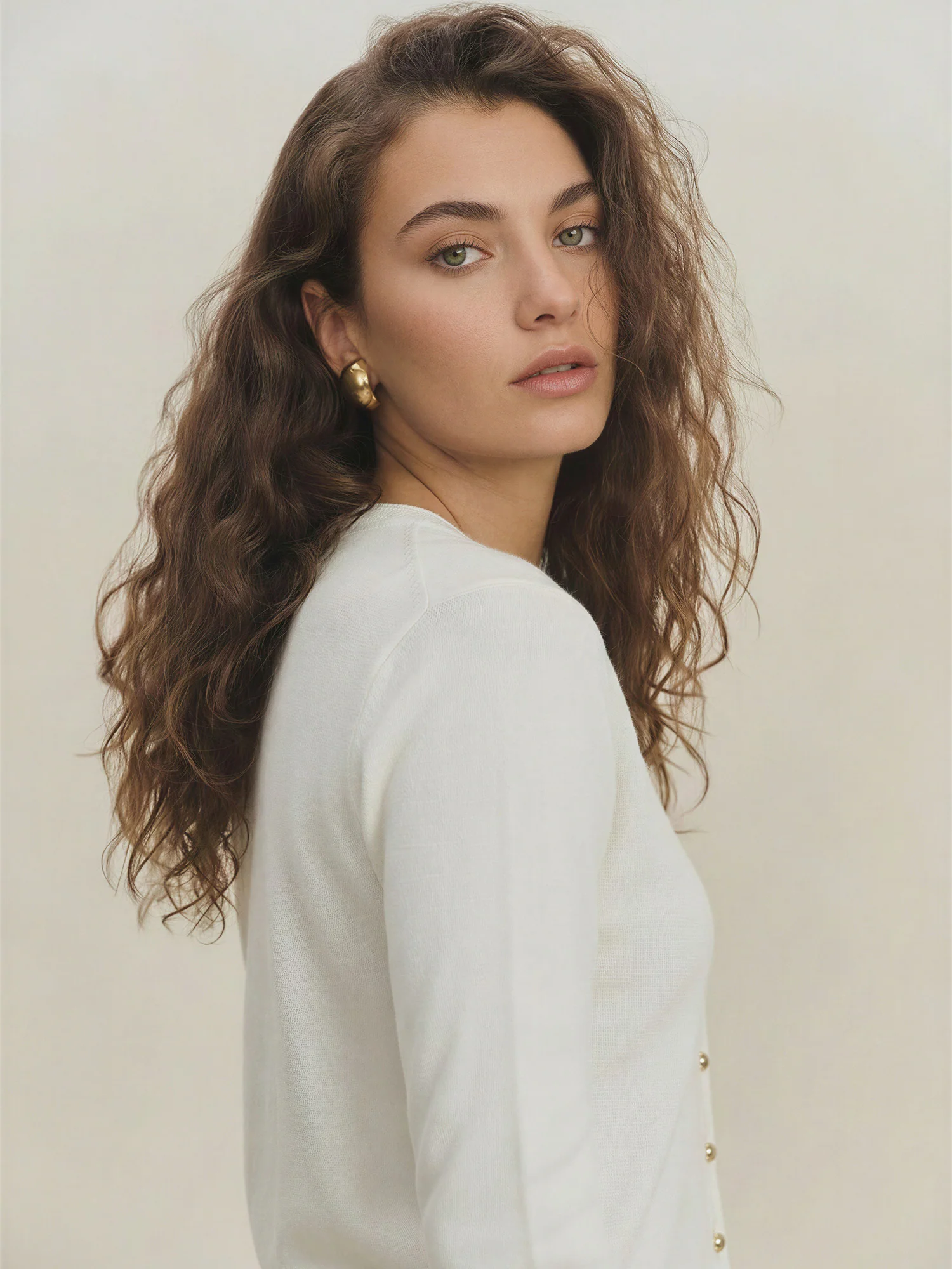 Crew Neck Button Down Cardigan - Image 3