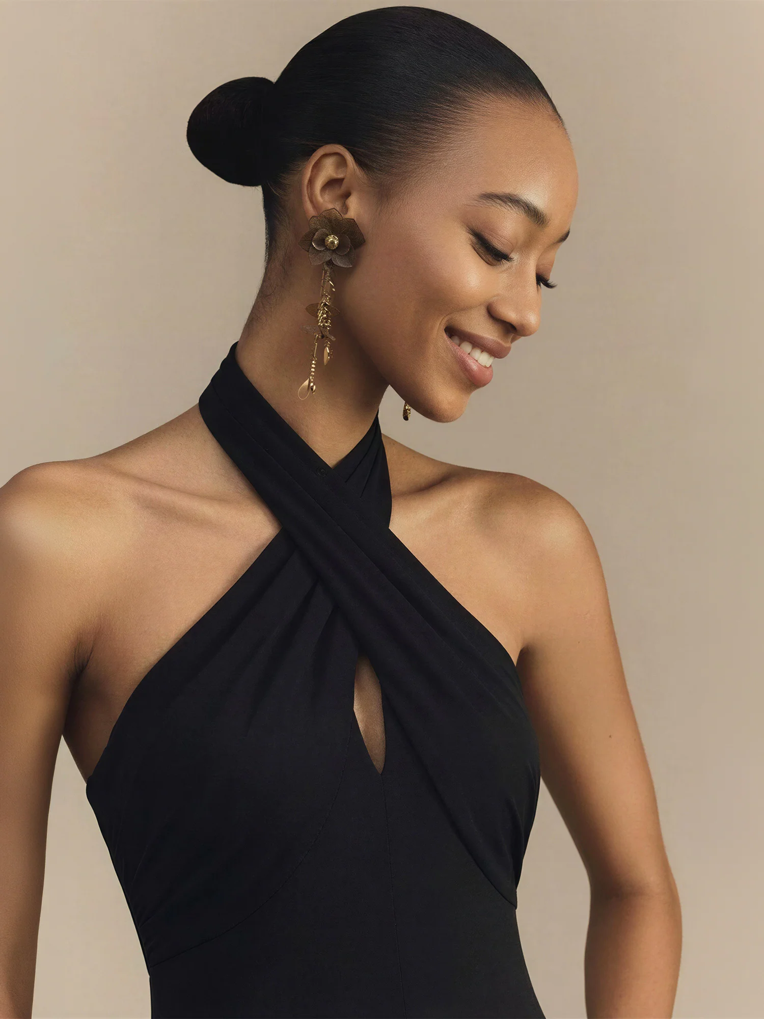 Criss Cross Chiffon Bust Gown - Image 2