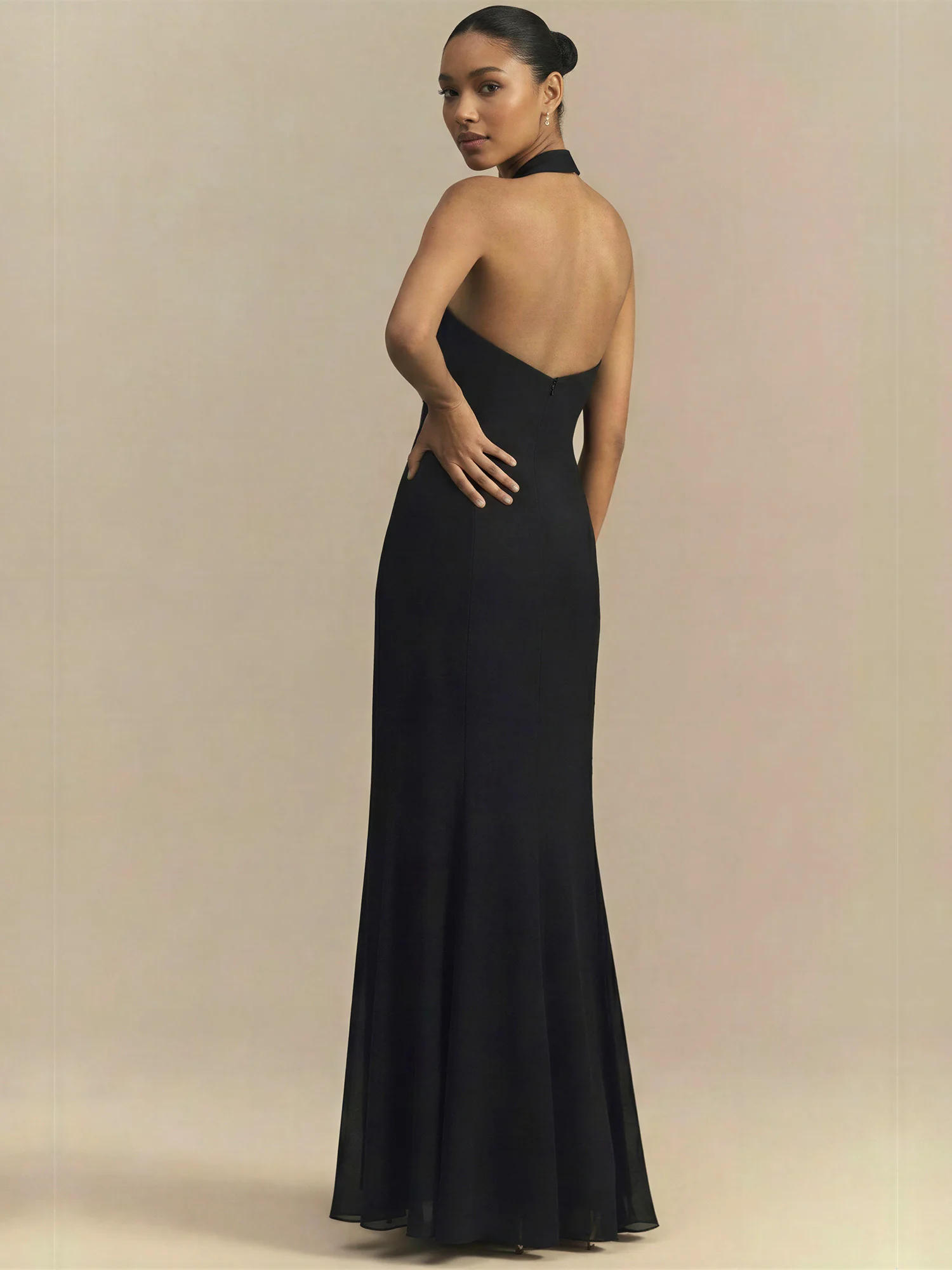 Criss Cross Chiffon Bust Gown - Image 3