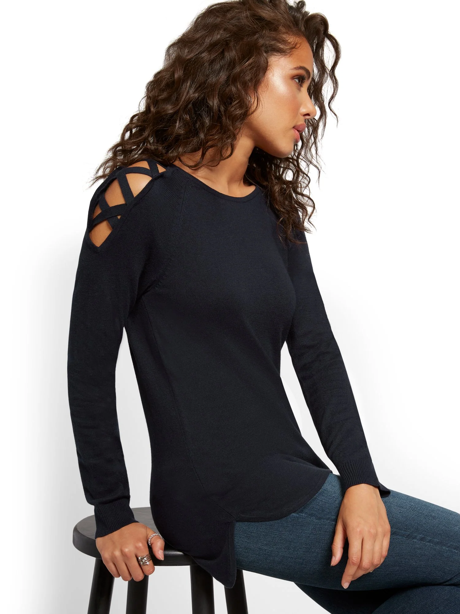 Crisscross Hi-Lo Tunic Sweater - Image 18