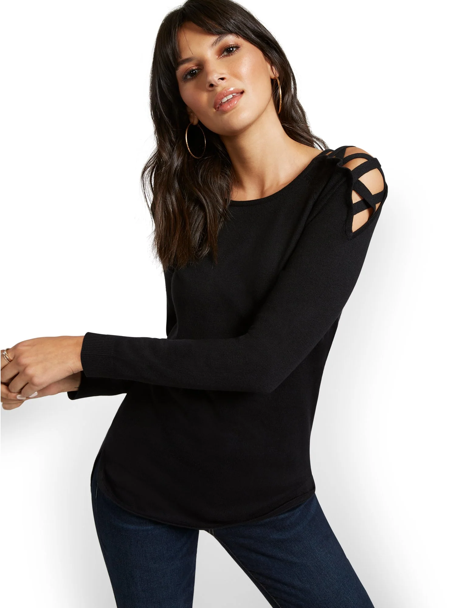 Crisscross Hi-Lo Tunic Sweater - Image 2
